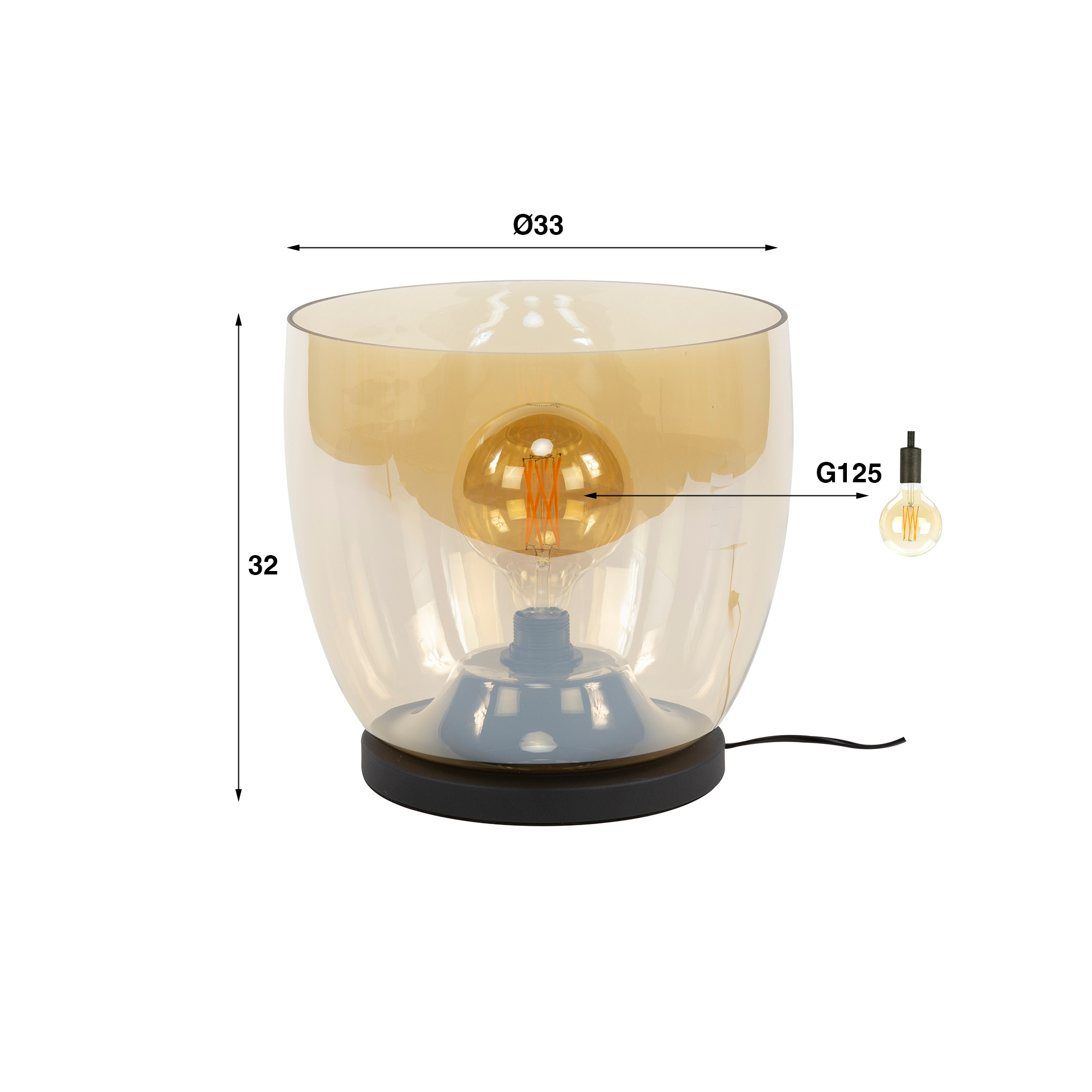 Floor lamp UP XL 1-light / Amber glass - Zijlstra