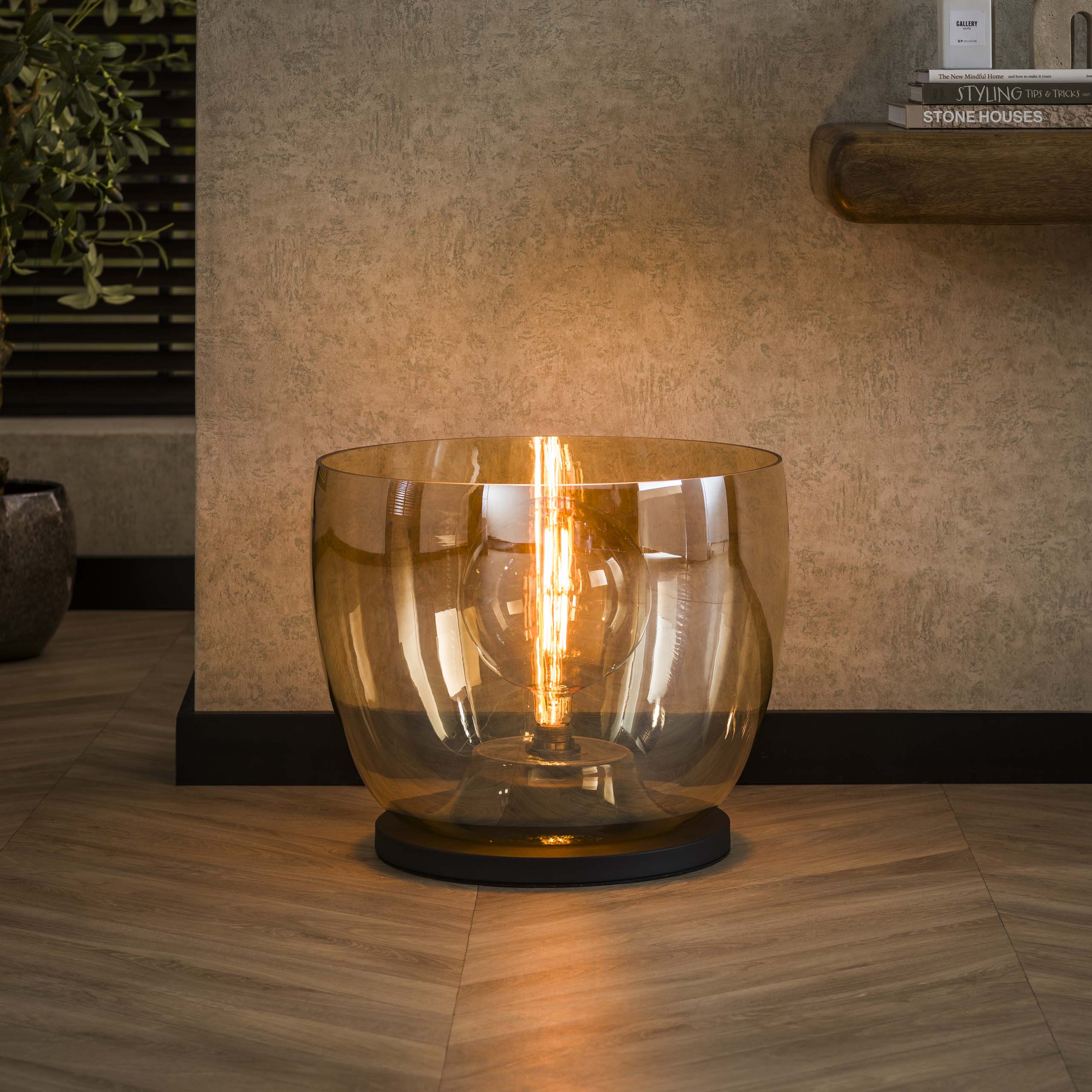 Vloerlamp UP XXL 1-lichts / Amber glas - Zijlstra