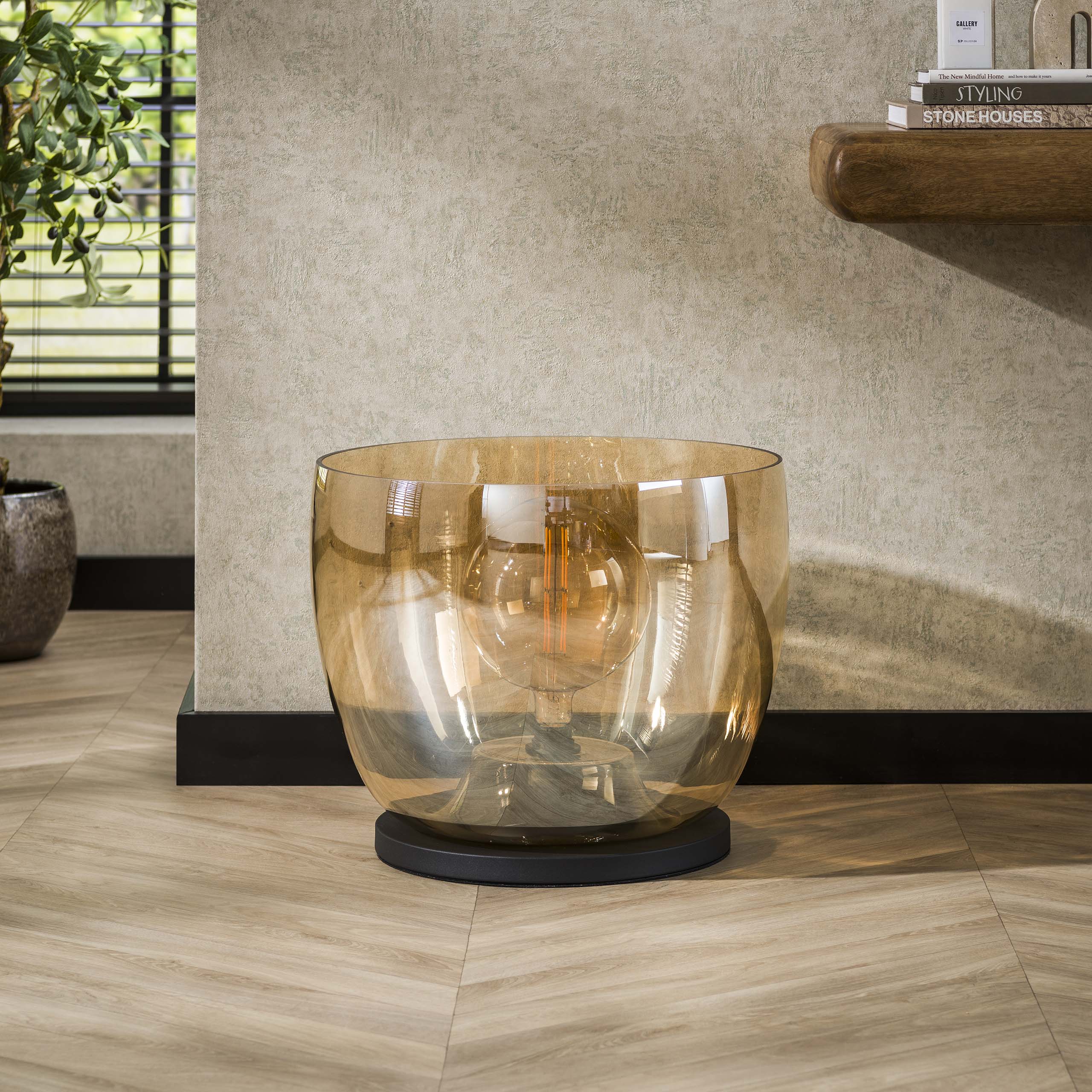 Vloerlamp UP XXL 1-lichts / Amber glas - Zijlstra