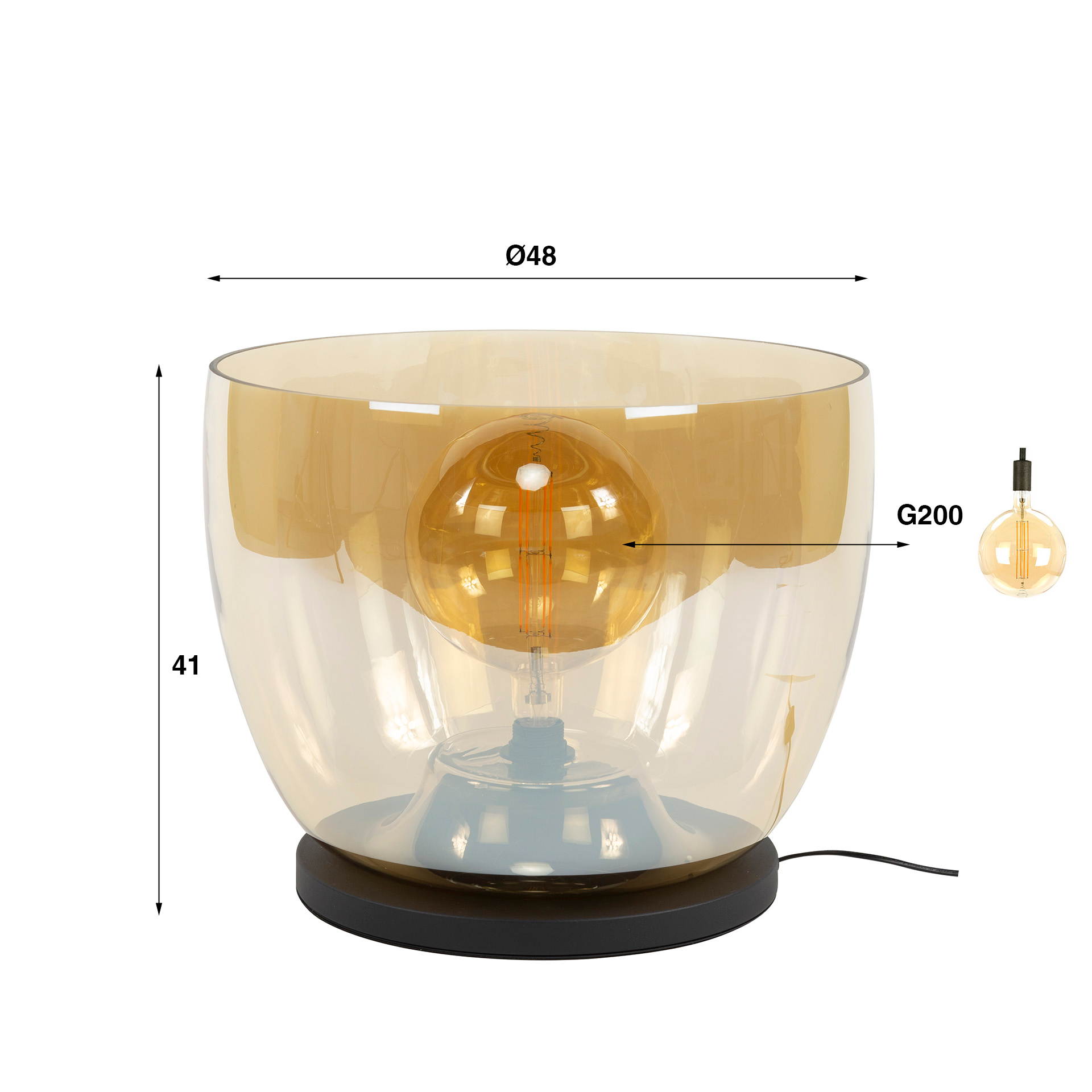 Stehleuchte UP XXL 1-flammig in Amberglas (Amber Glas) - Emmo Design