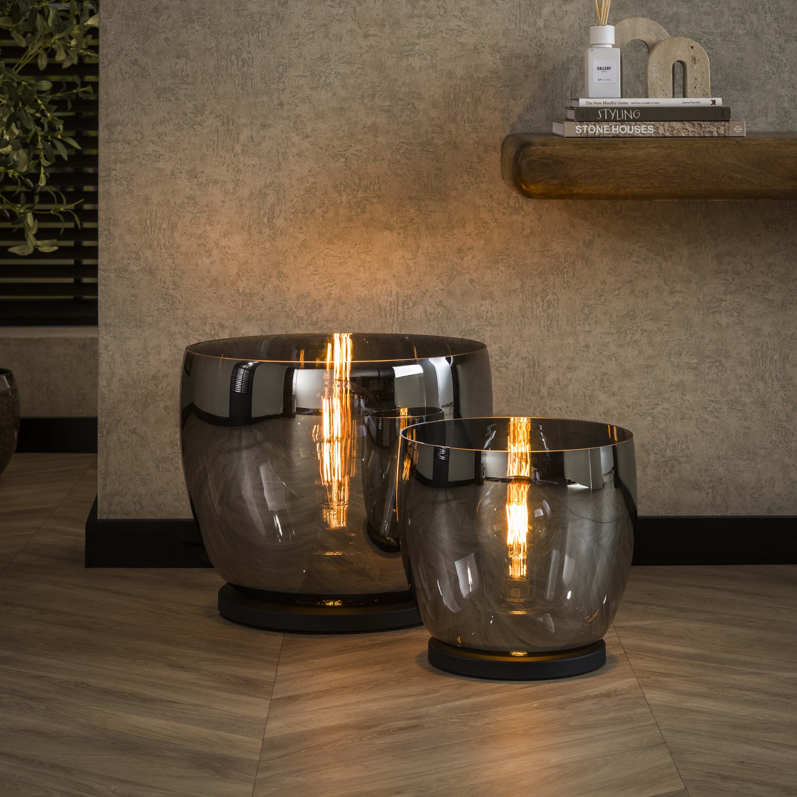 Vloerlamp UP XXL 1-lichts / Smoke grey glas - Zijlstra