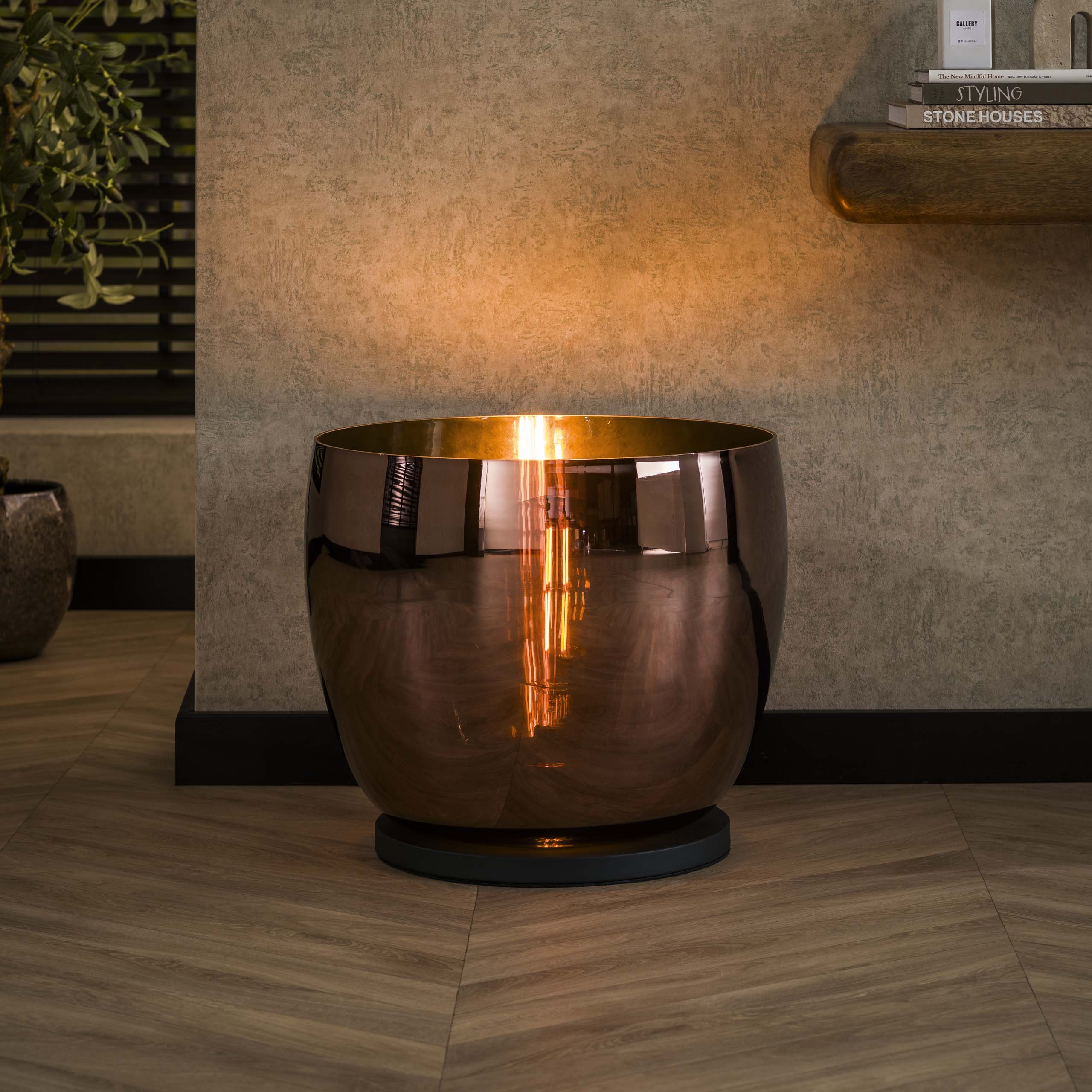 Vloerlamp UP XXL 1-lichts / Koper glas - Zijlstra