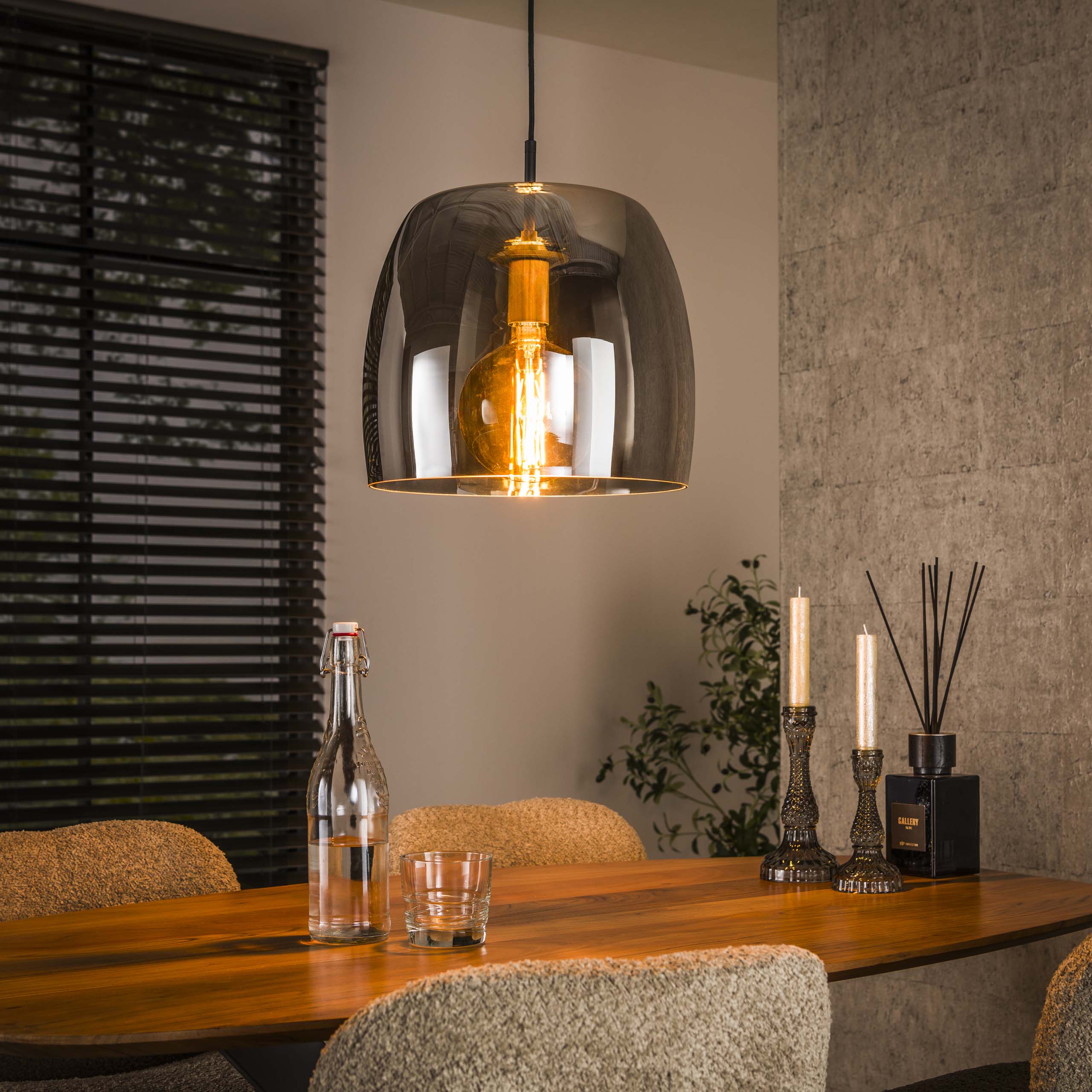 Hängeleuchte Drift Glass 1-flammig / Smoke grey Glas - Zijlstra