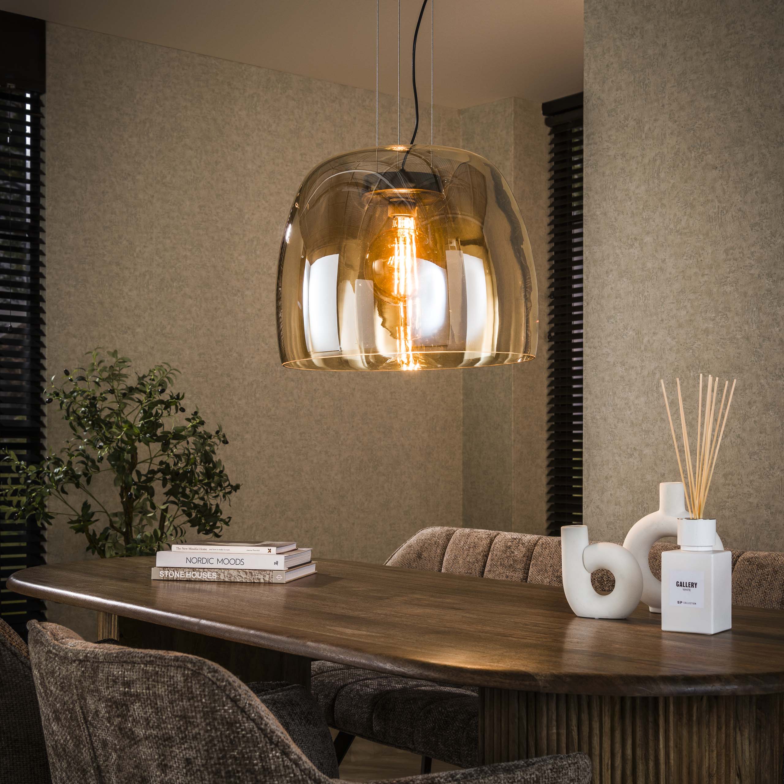 Hängeleuchte Drift Glass XL 1-flammig / Amber Glas - Zijlstra