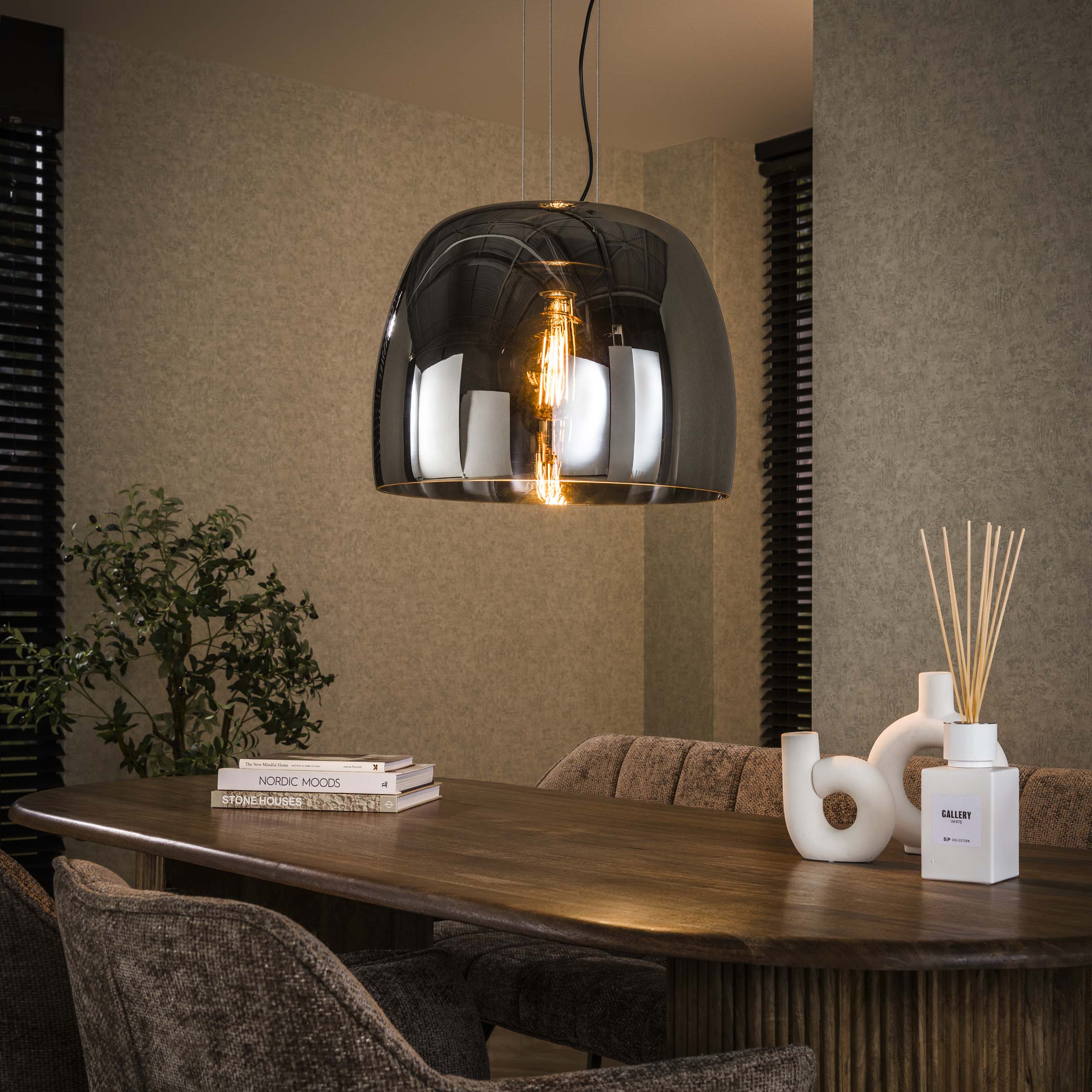 Hängeleuchte Drift Glass XL 1-flammig / Smoke grey Glas - Zijlstra