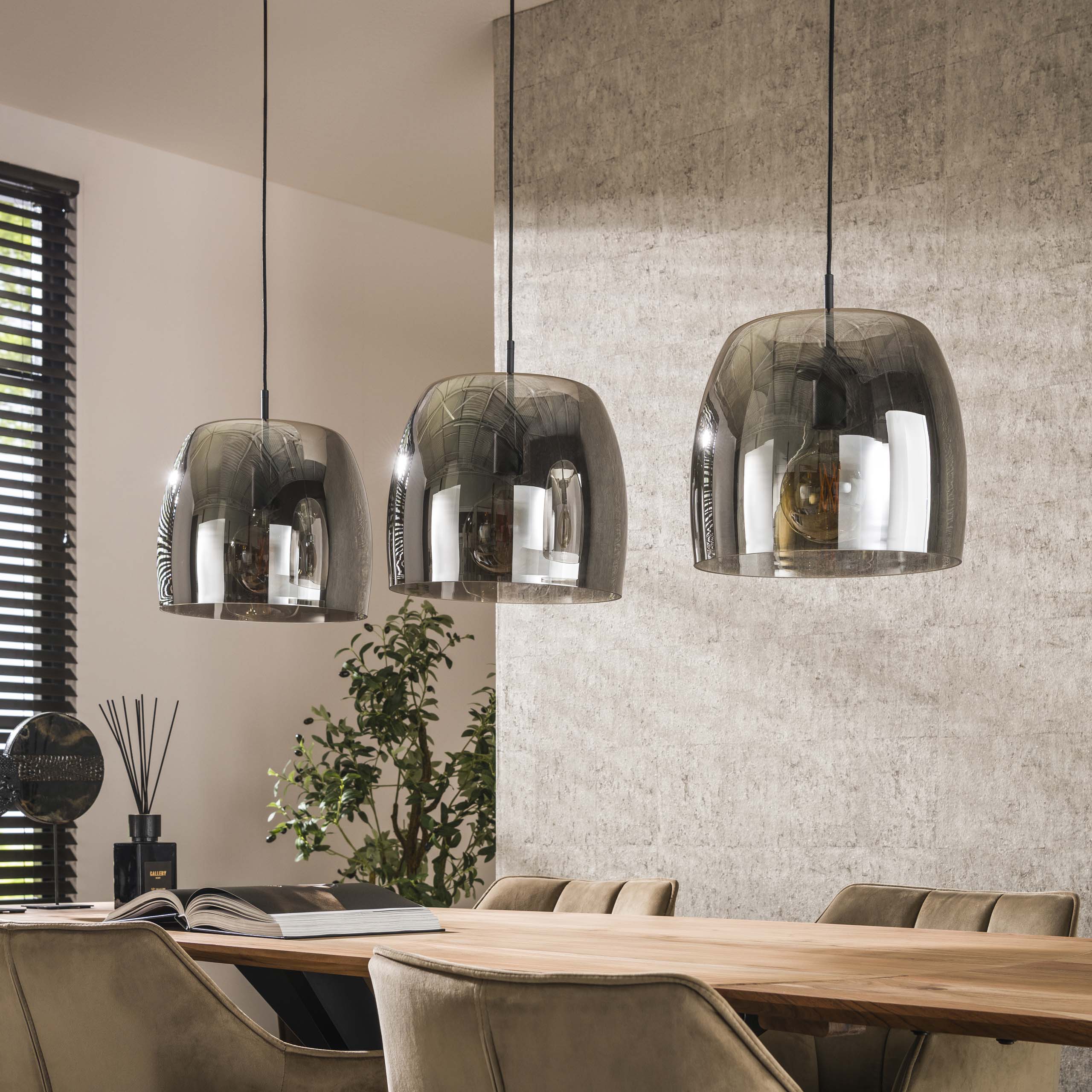 Hanglamp Drift Glass 3-lichts / Smoke grey glas - Zijlstra