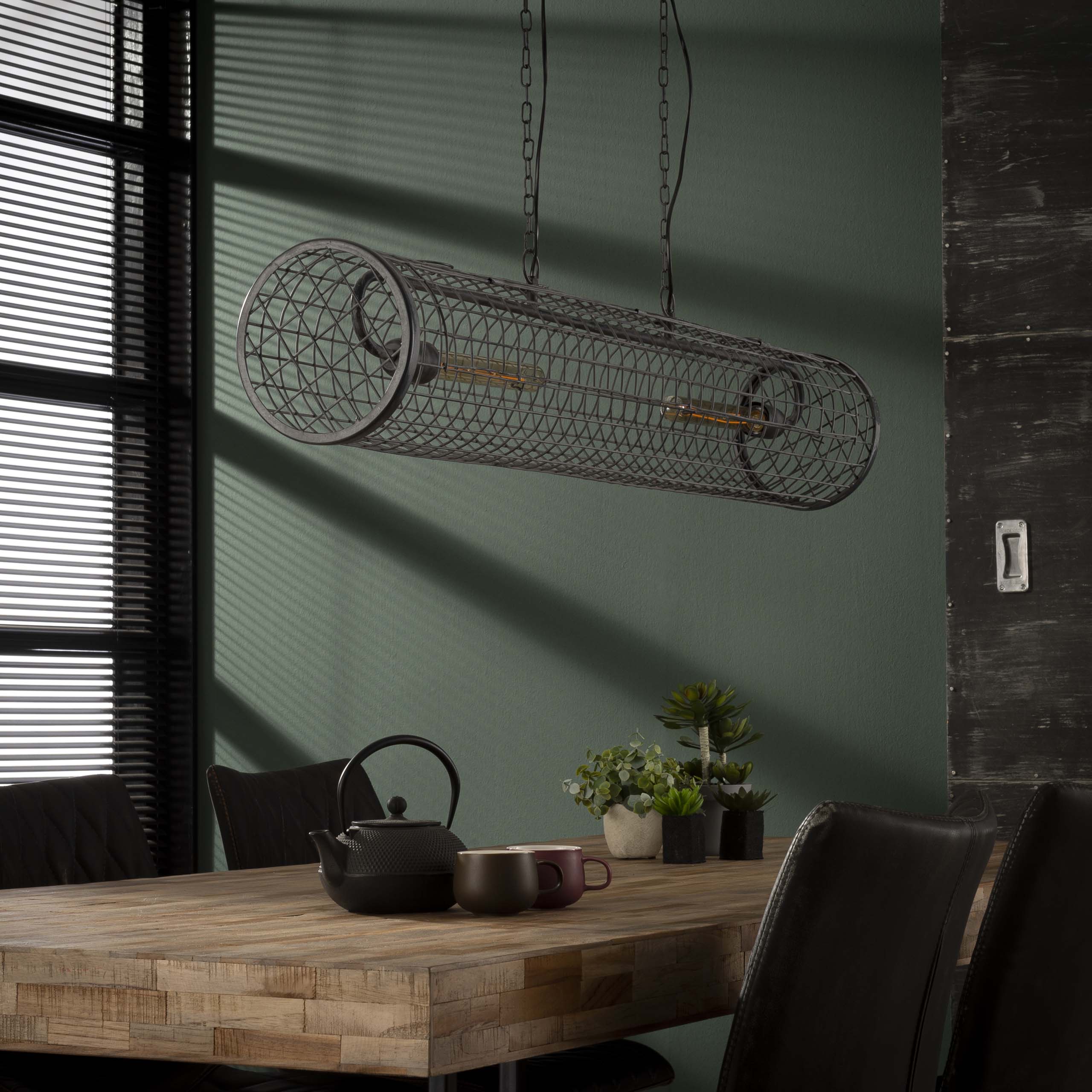 Hanglamp Cylinder Wire 2-lichts / Slate grey - Zijlstra