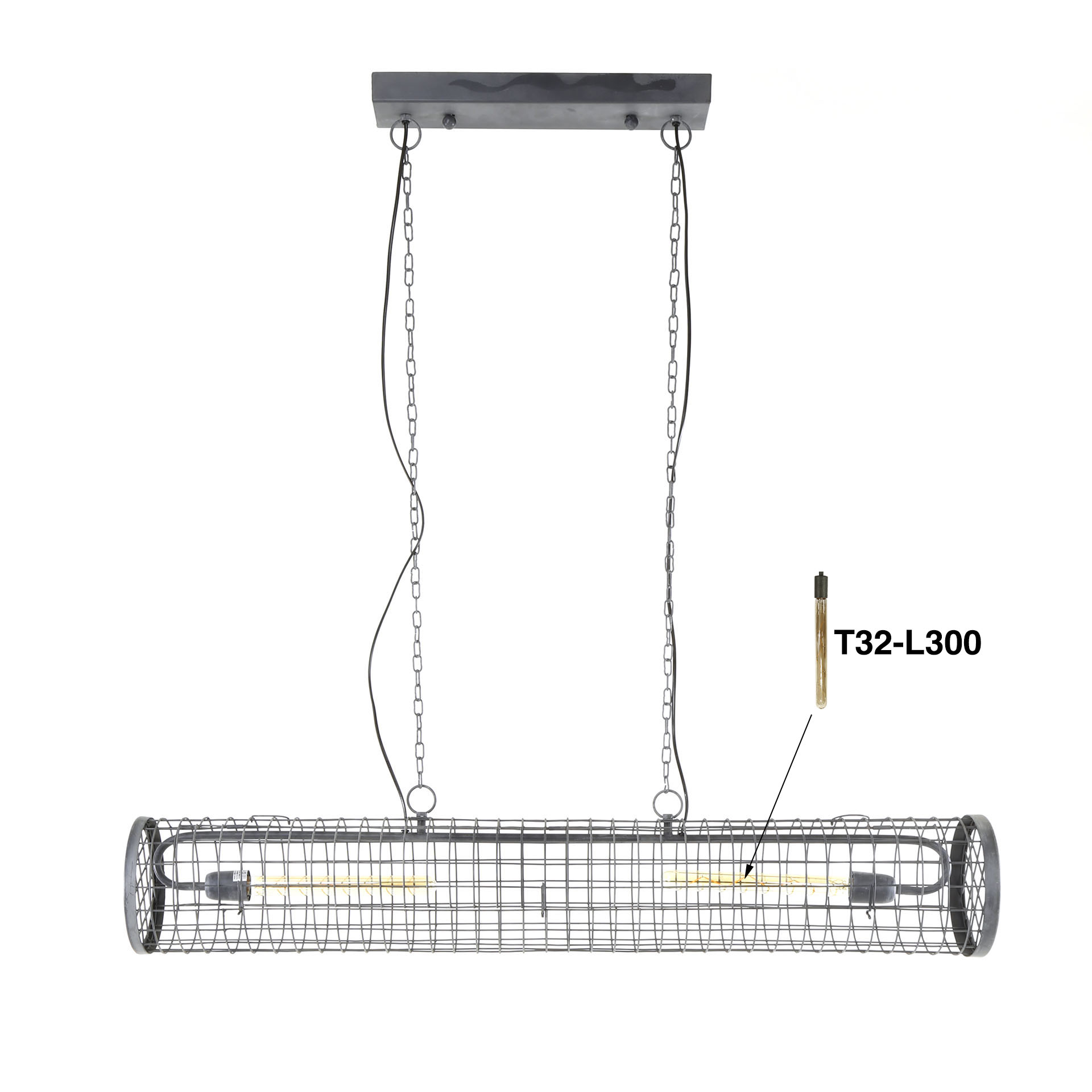 Hanglamp Cylinder Wire 2-lichts / Slate grey - Zijlstra