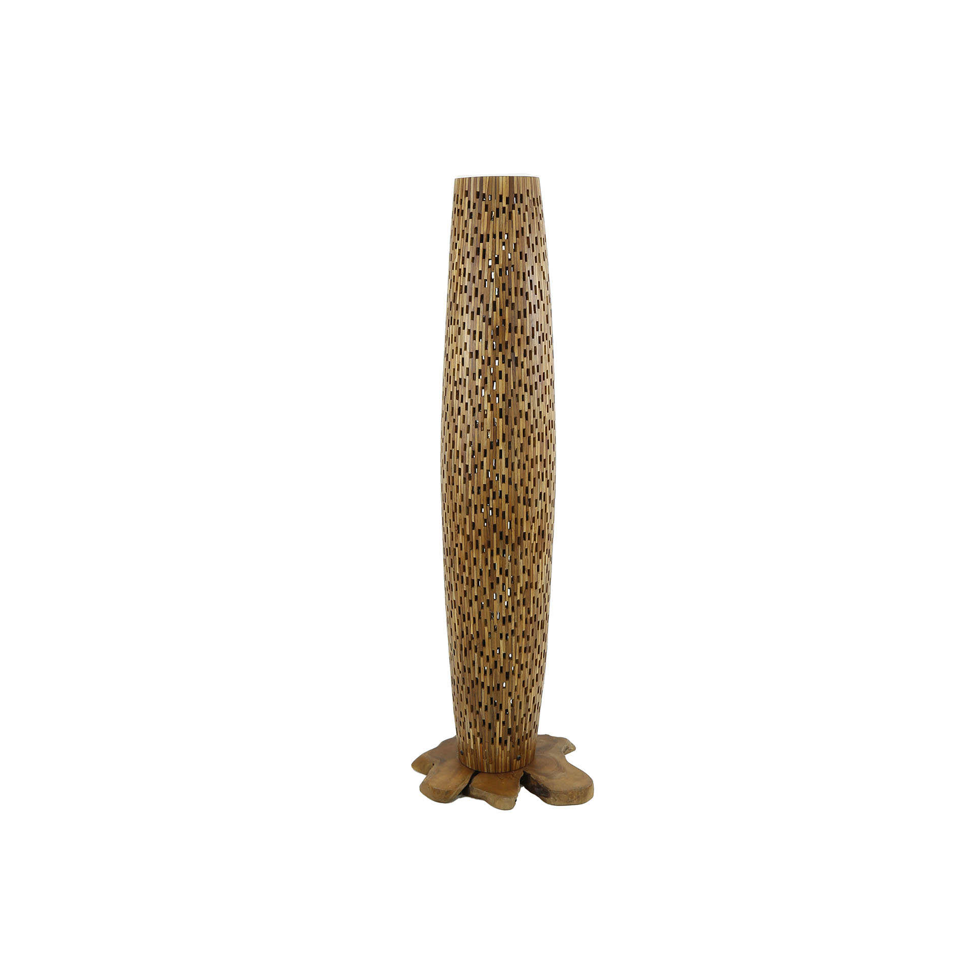 Vloerlamp Bars M 3-lichts / Massief teak - Zijlstra