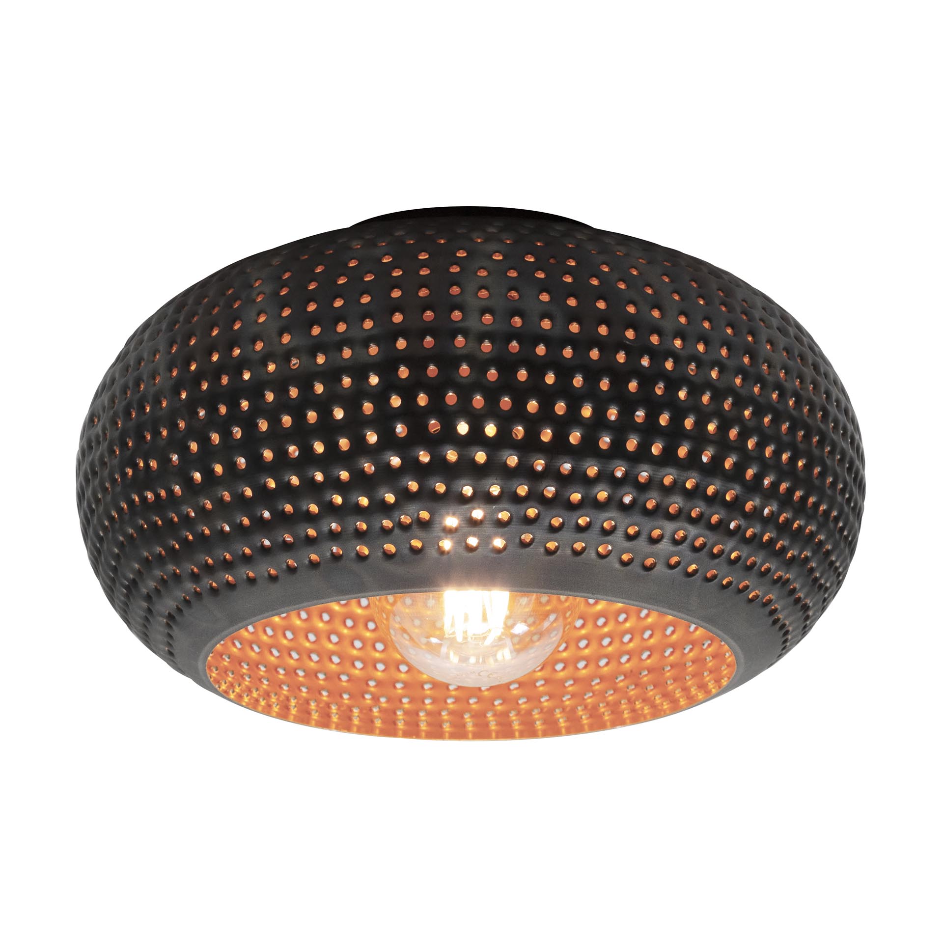 Plafondlamp Punch 1-lichts Ø35cm / Zwart bruin - Zijlstra