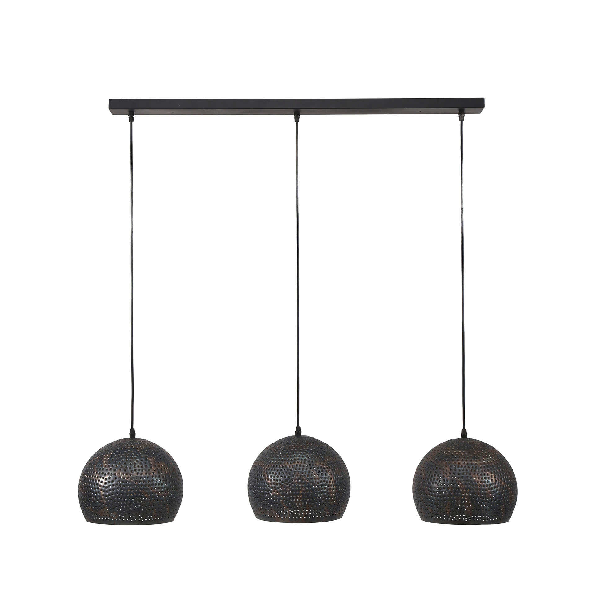 Hanglamp Punch Orb 3-lichts / Zwart bruin - Zijlstra