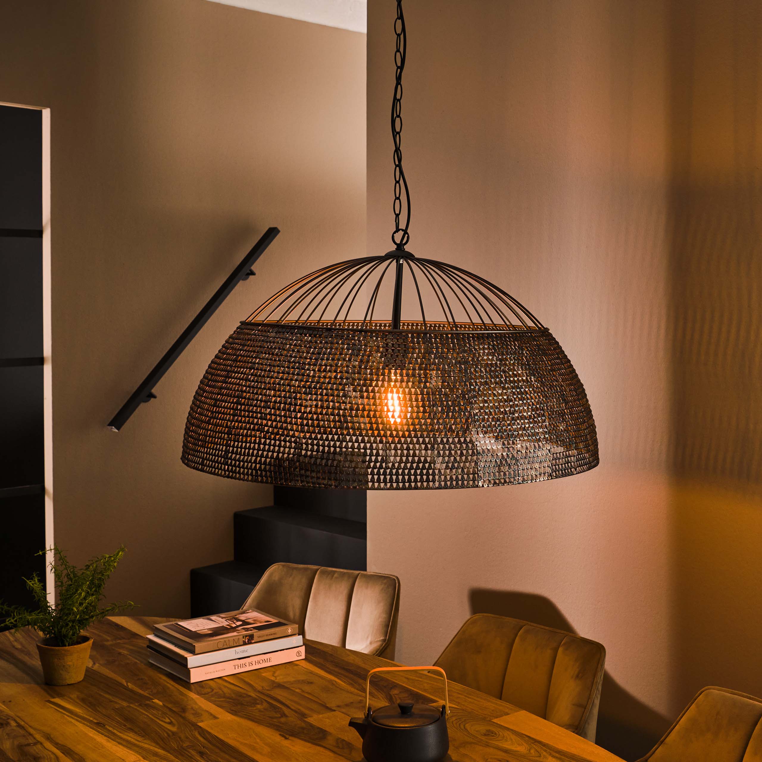Hanglamp Armor 1-lichts Ø80cm / Zwart bruin - Zijlstra