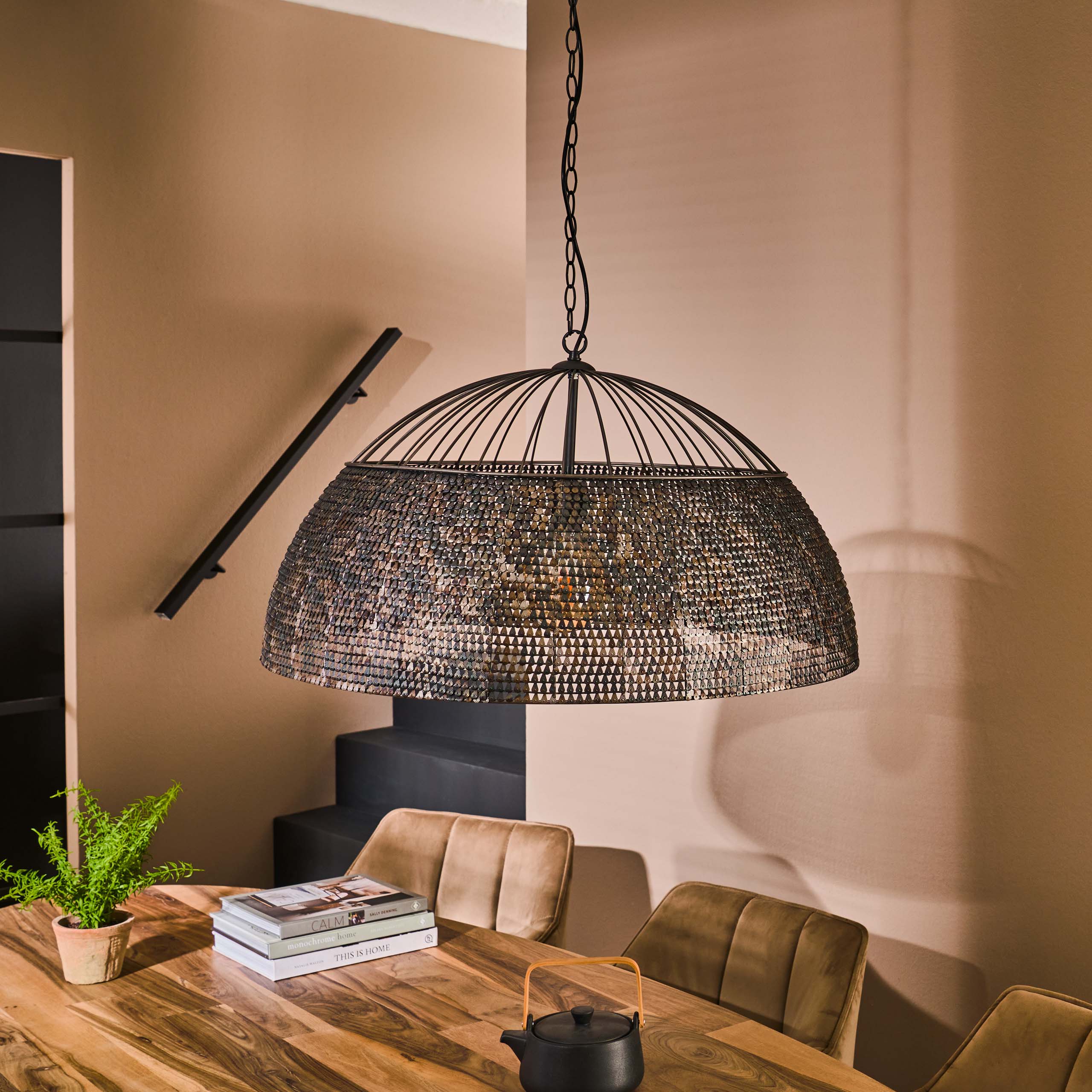 Hanglamp Armor 1-lichts Ø80cm / Zwart bruin - Zijlstra