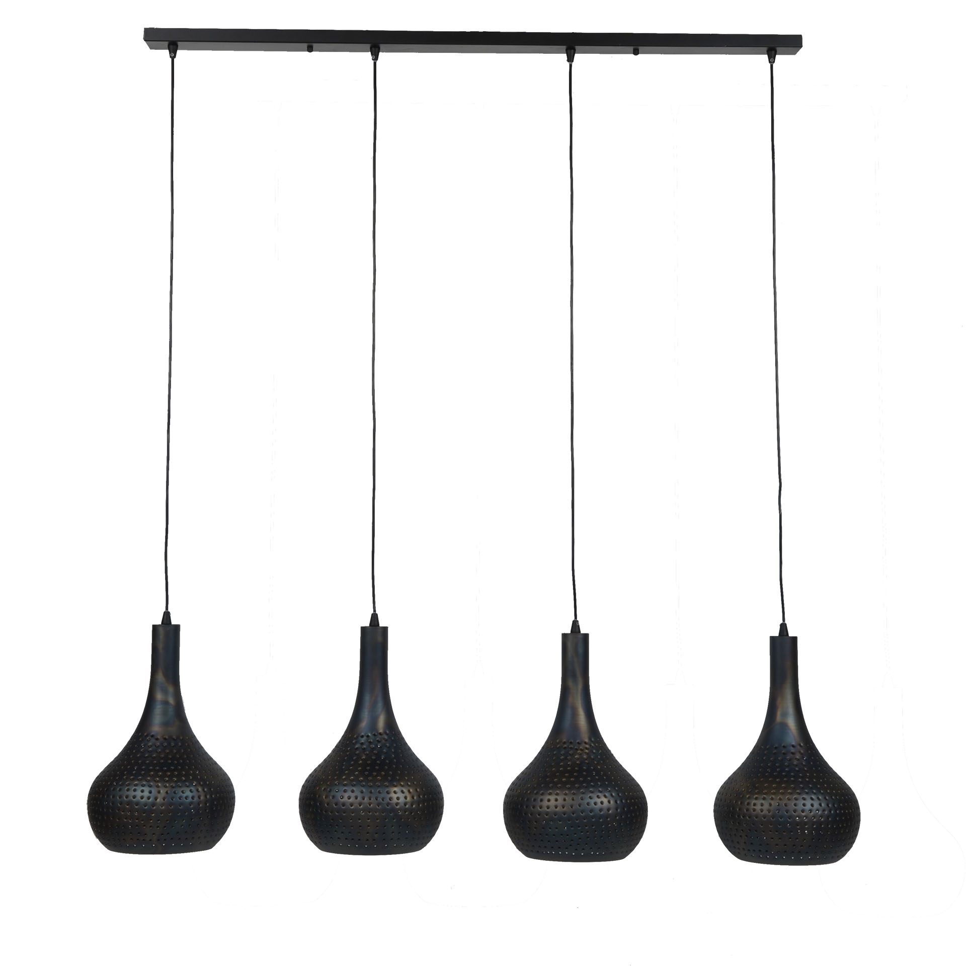 Hanglamp Punch Cone 4-lichts / Zwart bruin - Zijlstra