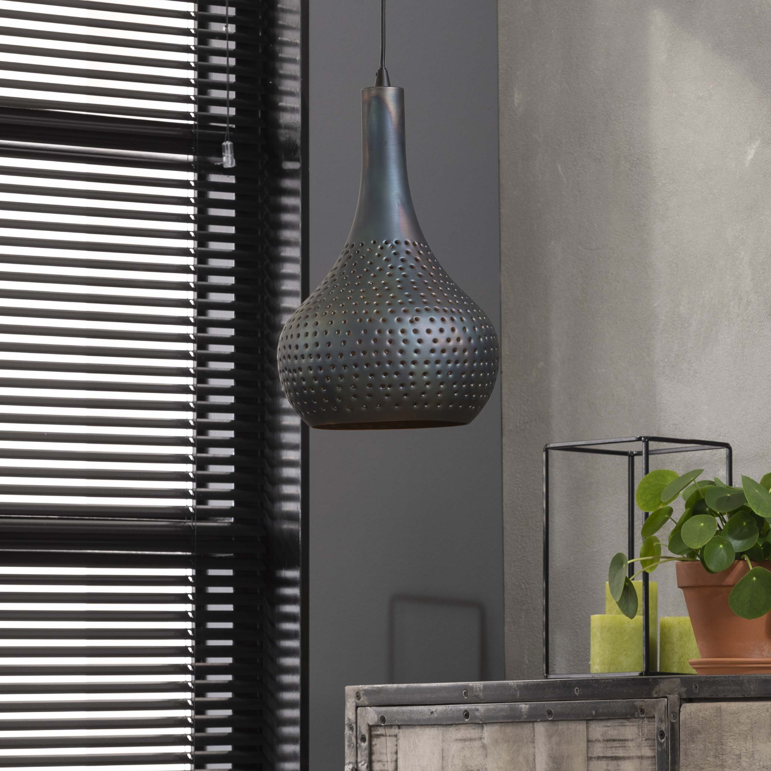 Pendelleuchte Punch Cone 1-flammig in Schwarz-Braun (Schwarz Braun) - Emmo Design