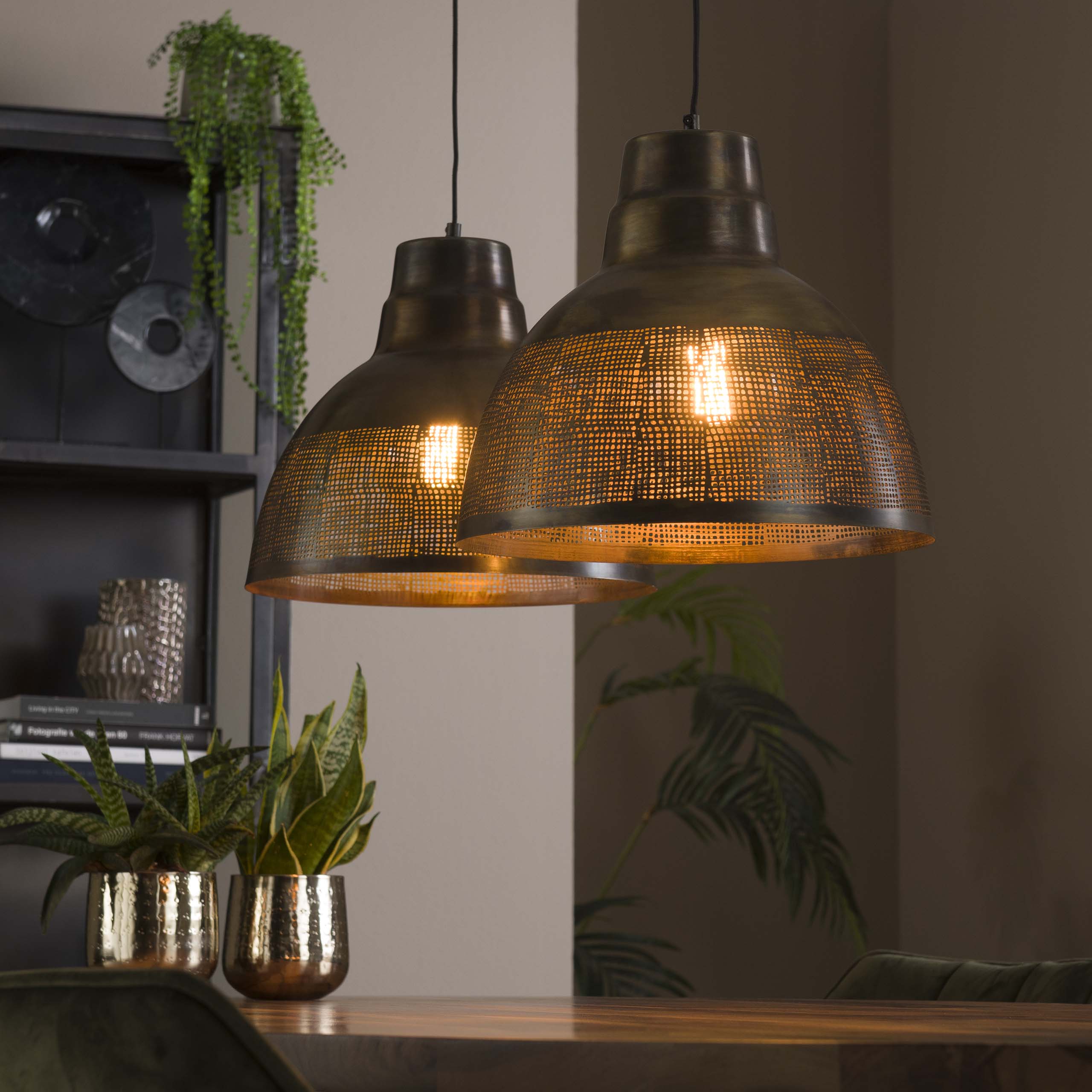 Hängeleuchte Screen 2-flammig / Antik Bronze - Zijlstra