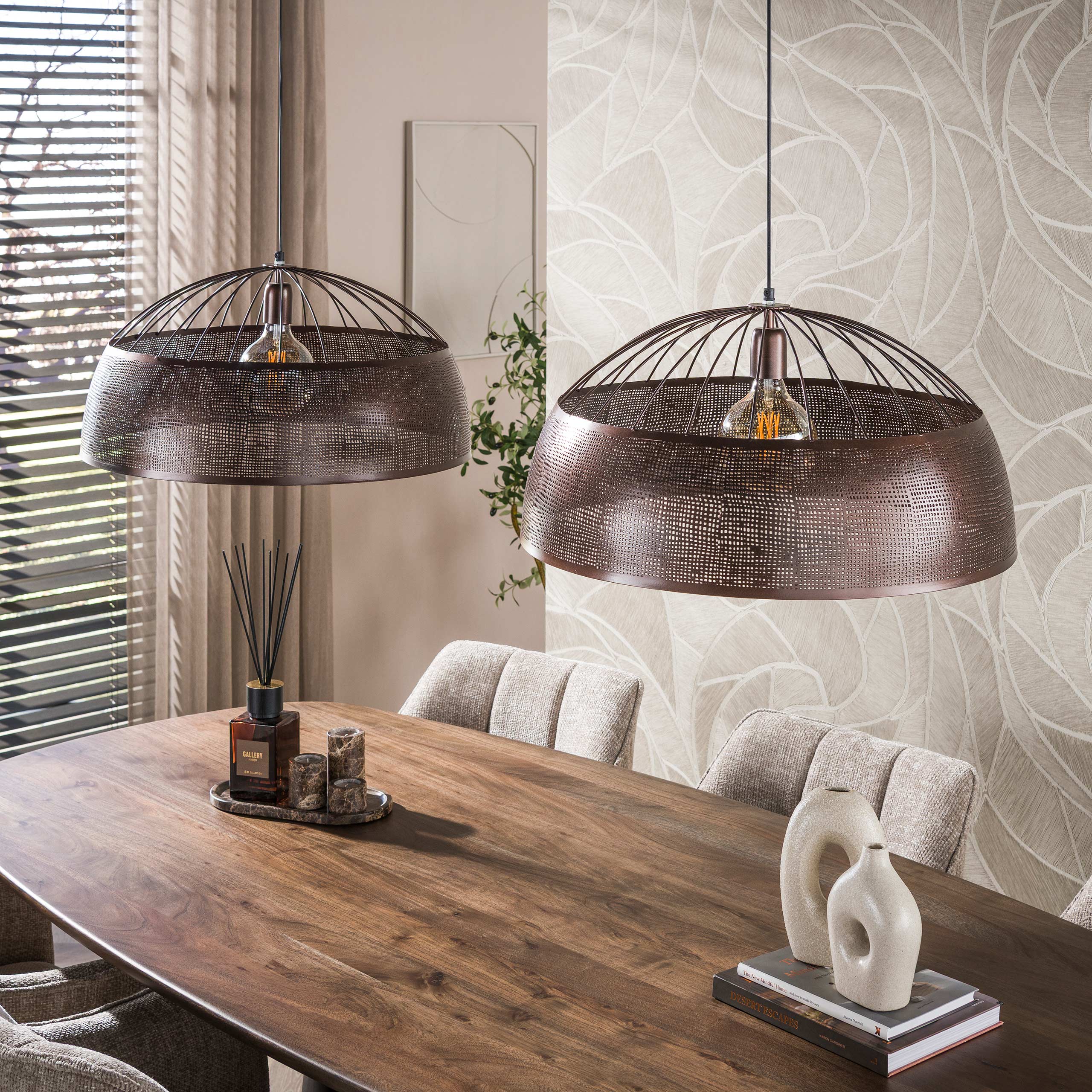 Hanglamp Screen open 2-lichts Ø60cm / Antiek koper - Zijlstra