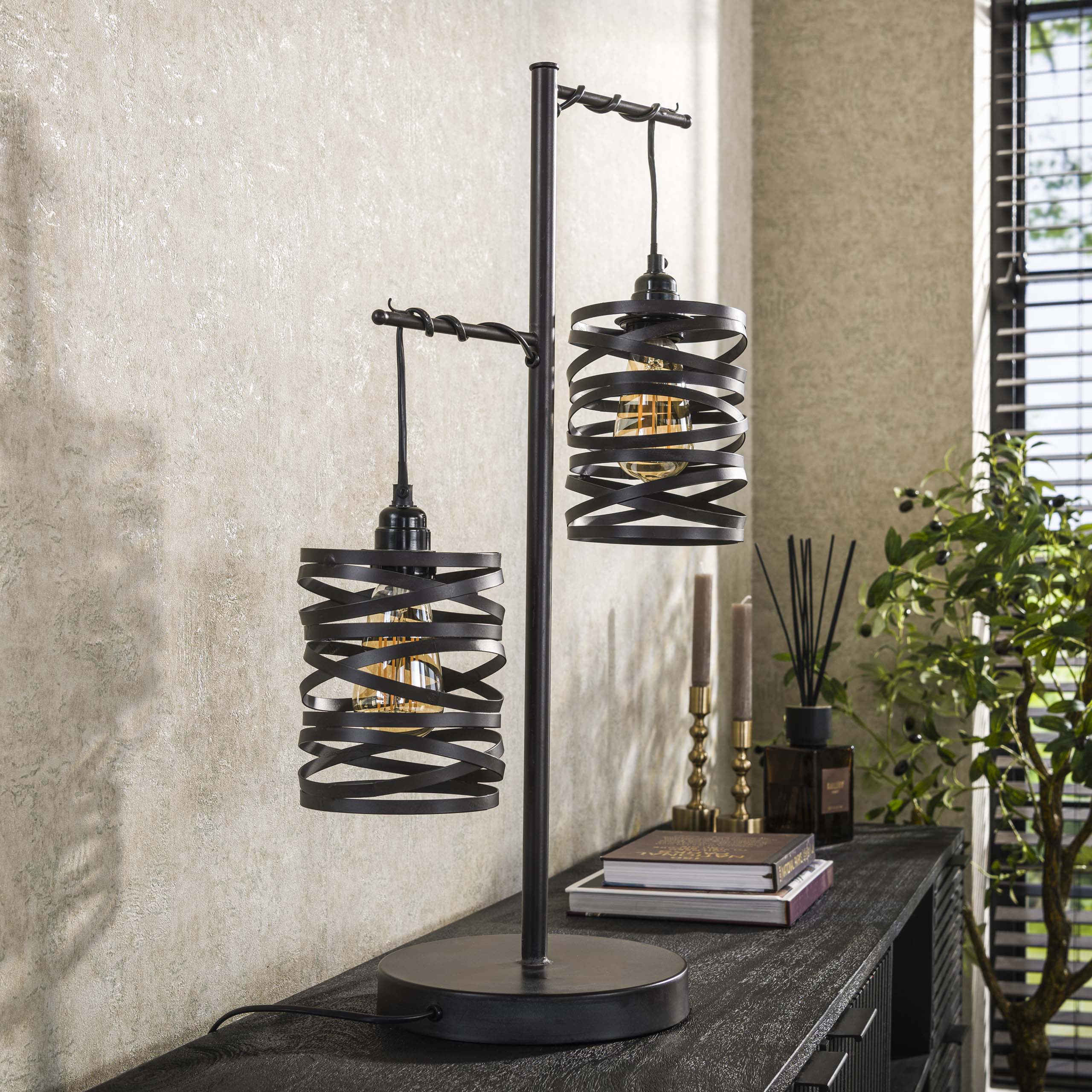 Tafellamp Spindle 2-lichts / Slate grey - Zijlstra