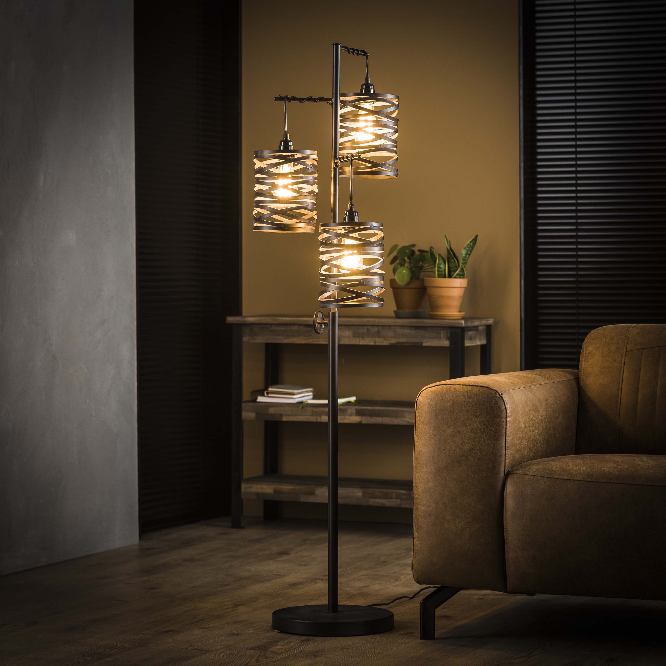 Vloerlamp Spindle 3-lichts / Slate grey - Zijlstra