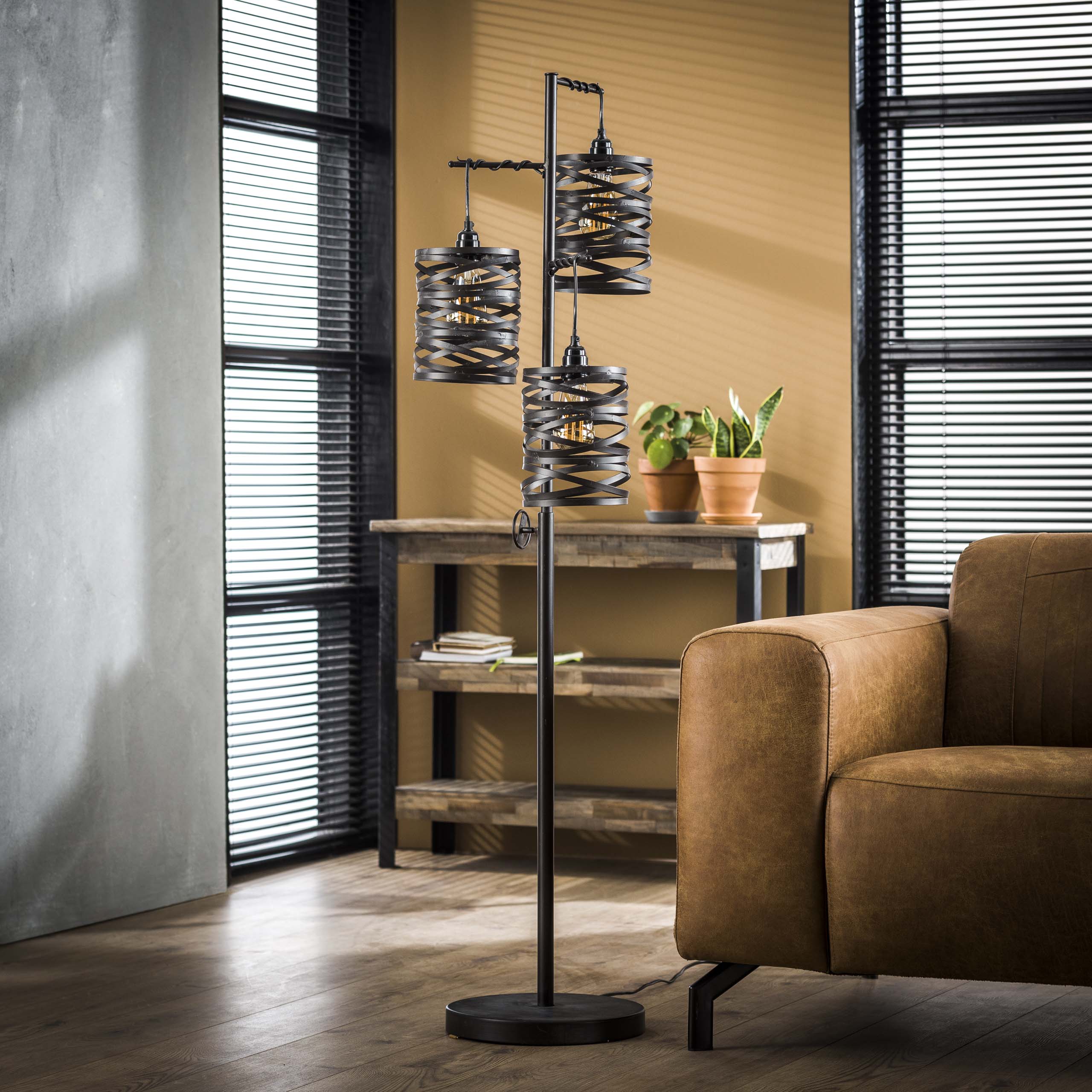 Vloerlamp Spindle 3-lichts / Slate grey - Zijlstra
