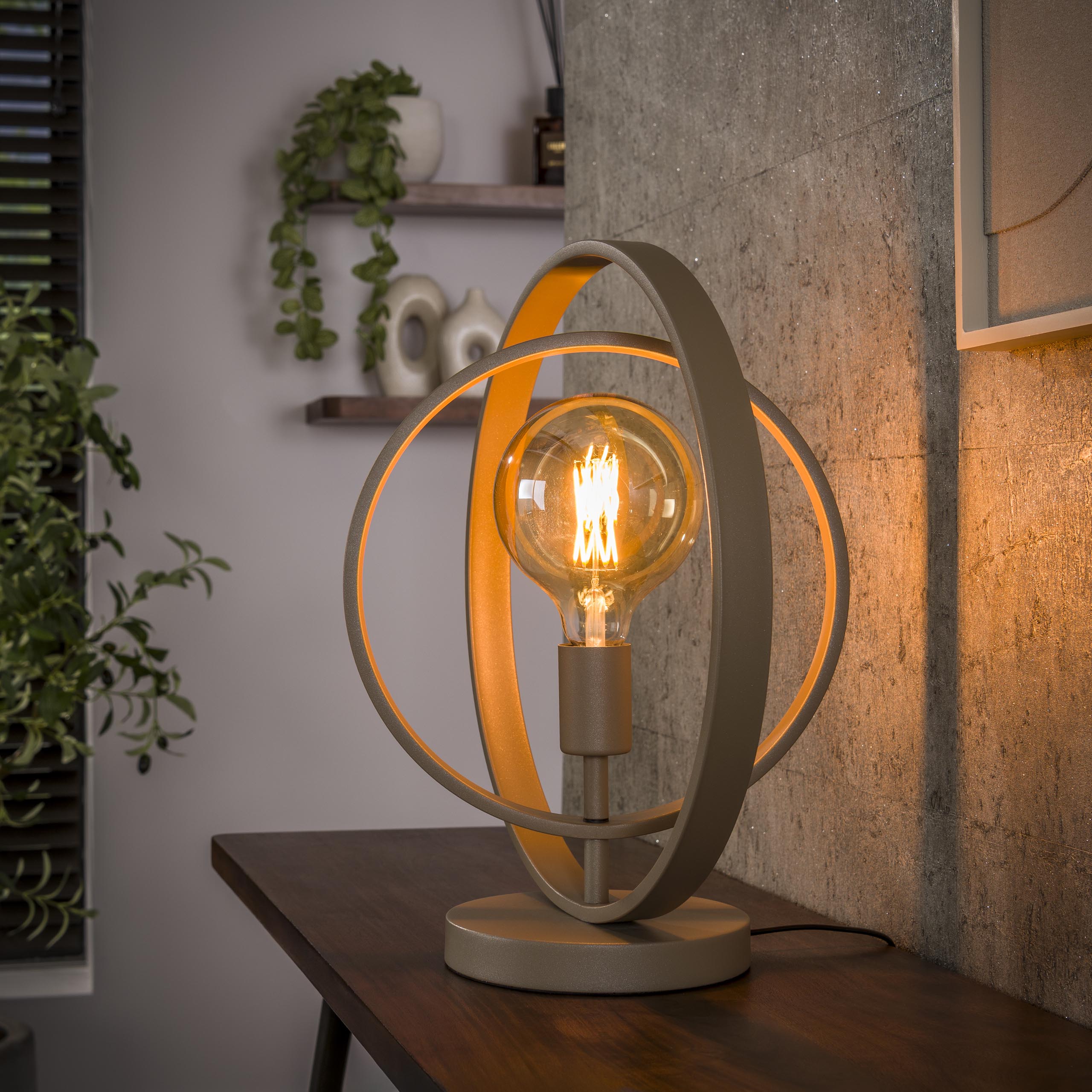Tischleuchte Turn Around 1-flammig / Beige - Zijlstra