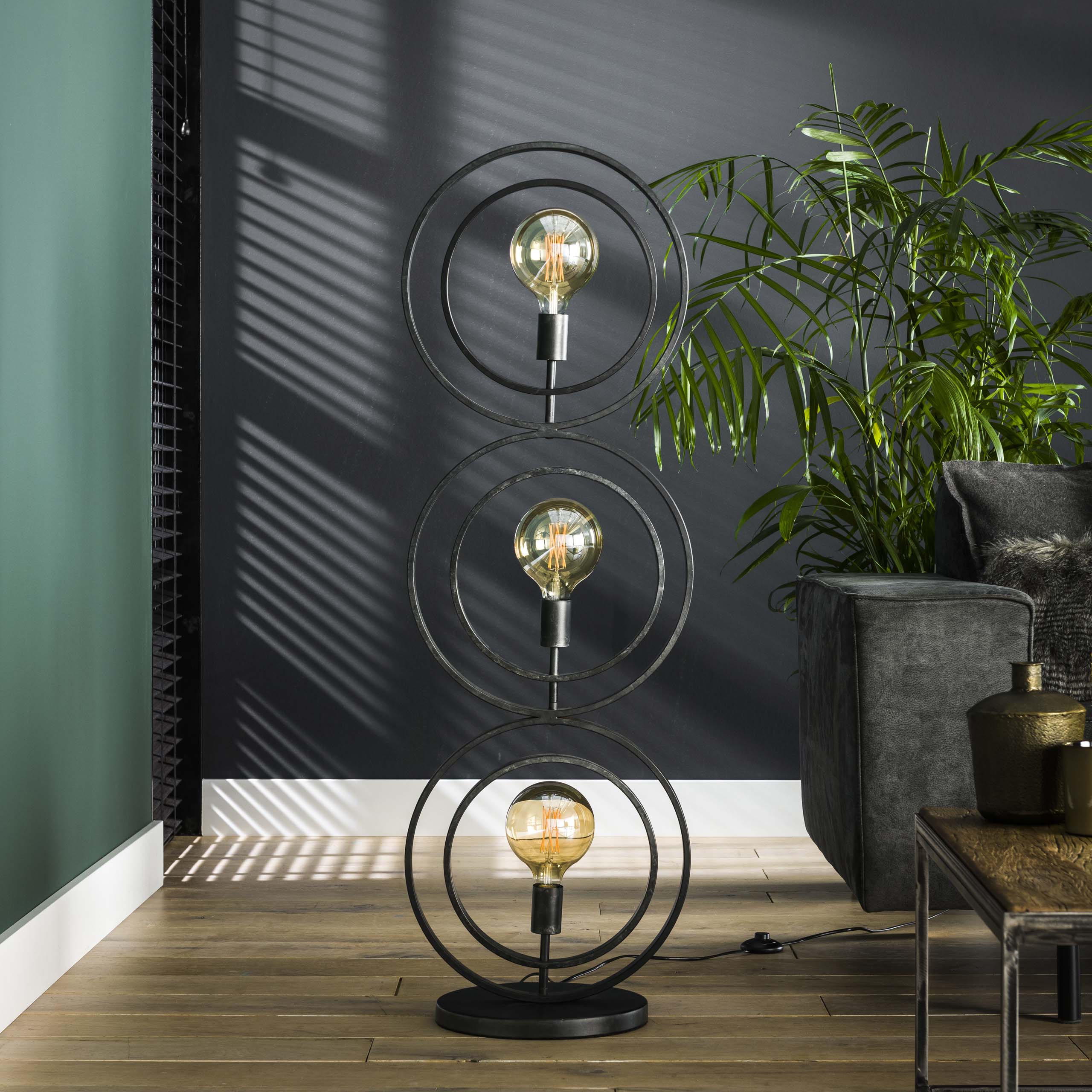Vloerlamp Turn Around 3-lichts / Charcoal - Zijlstra
