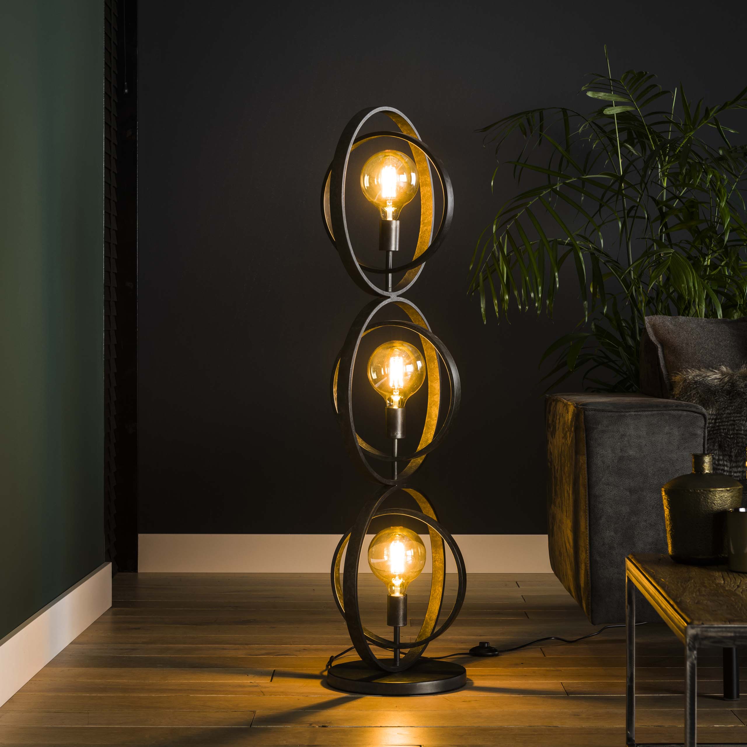 Vloerlamp Turn Around 3-lichts / Charcoal - Zijlstra