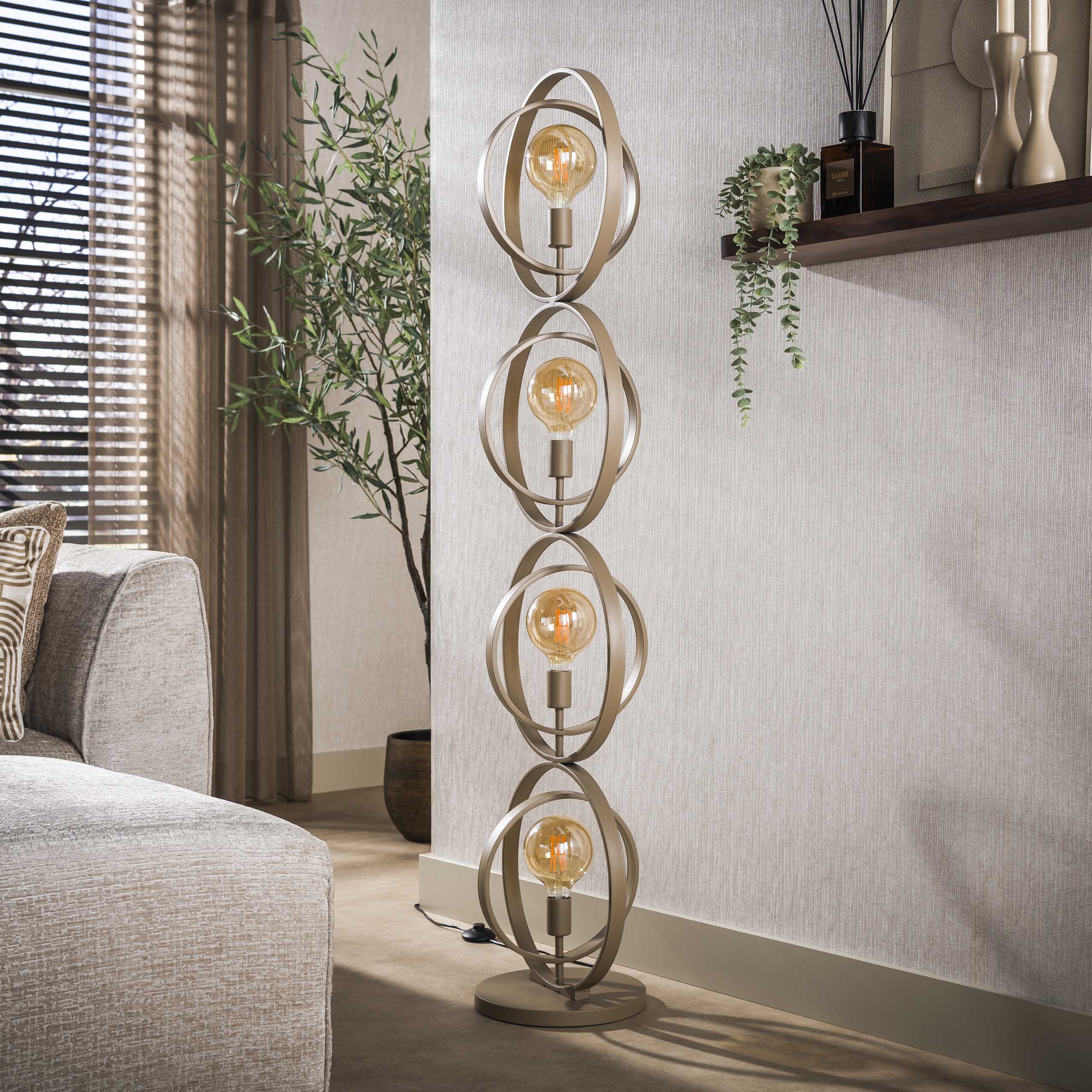 Vloerlamp Turn Around 4-lichts / Beige - Zijlstra