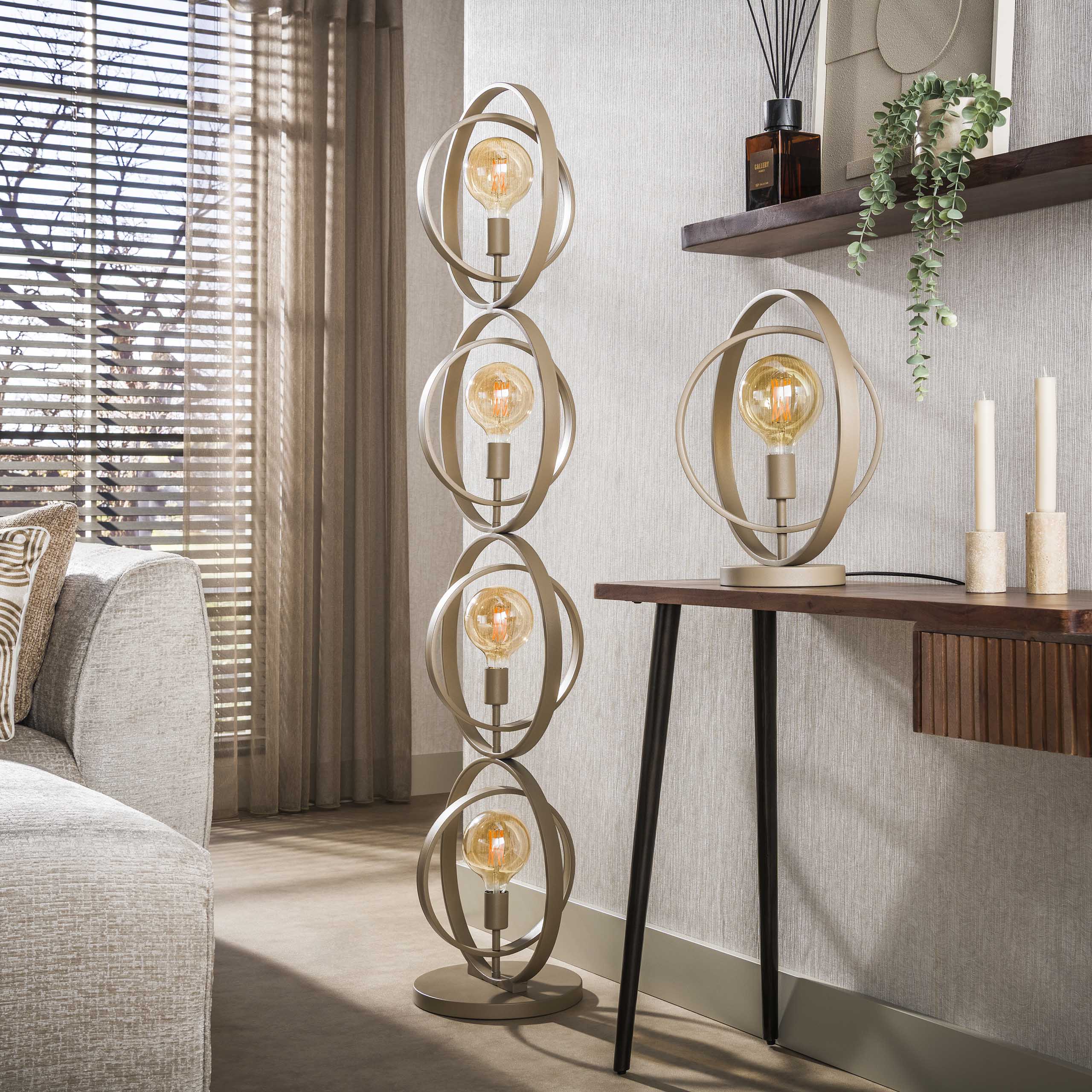 Vloerlamp Turn Around 4-lichts / Beige - Zijlstra