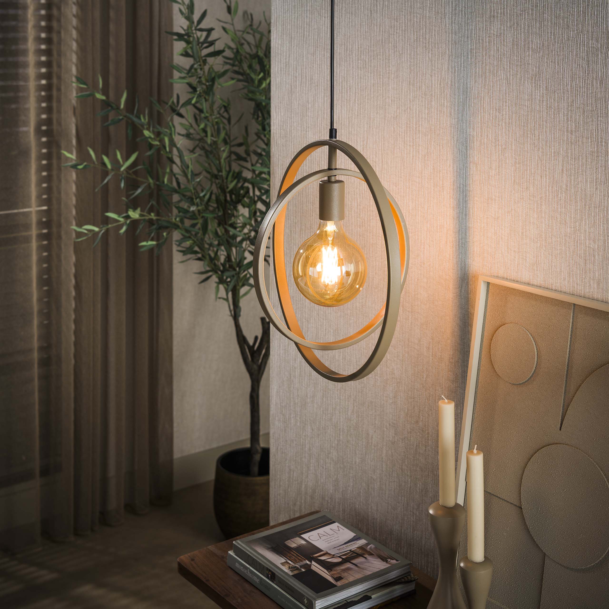 Hängeleuchte Turn Around 1-flammig / Beige - Zijlstra