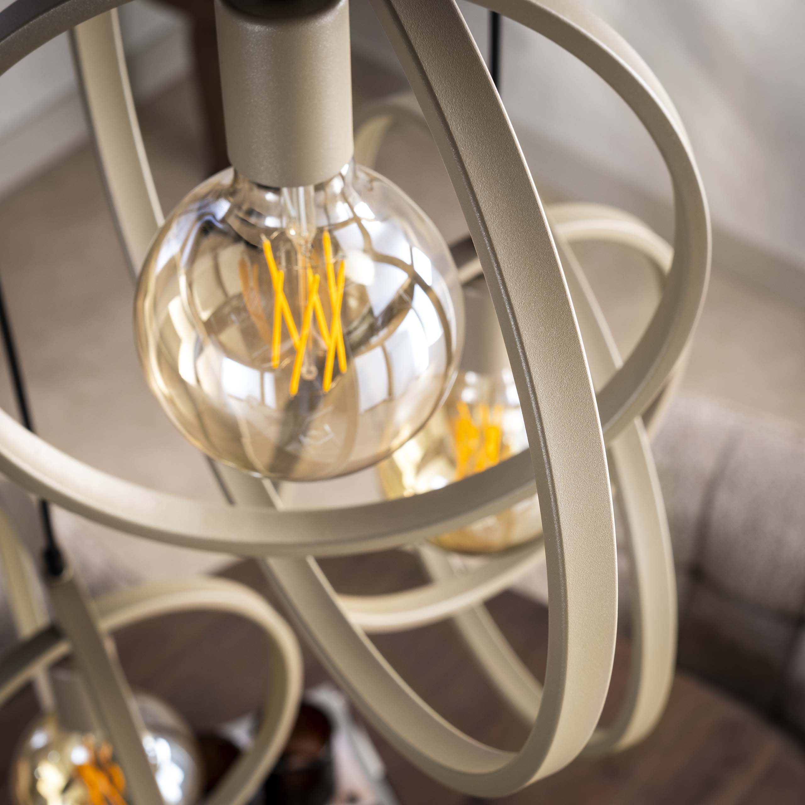 Hanglamp Turn Around getrapt 3-lichts / Beige - Zijlstra