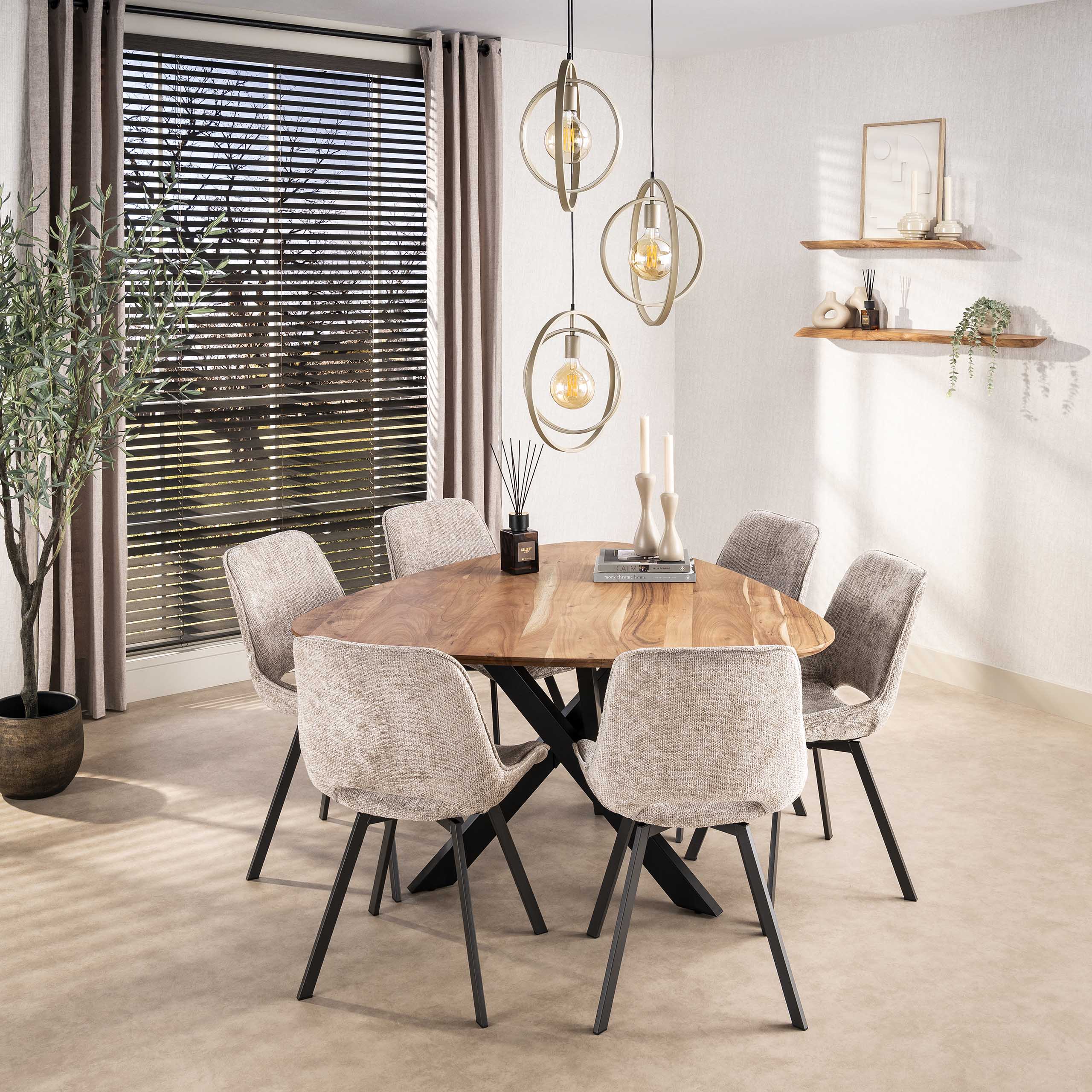 Hanglamp Turn Around getrapt 3-lichts / Beige - Zijlstra