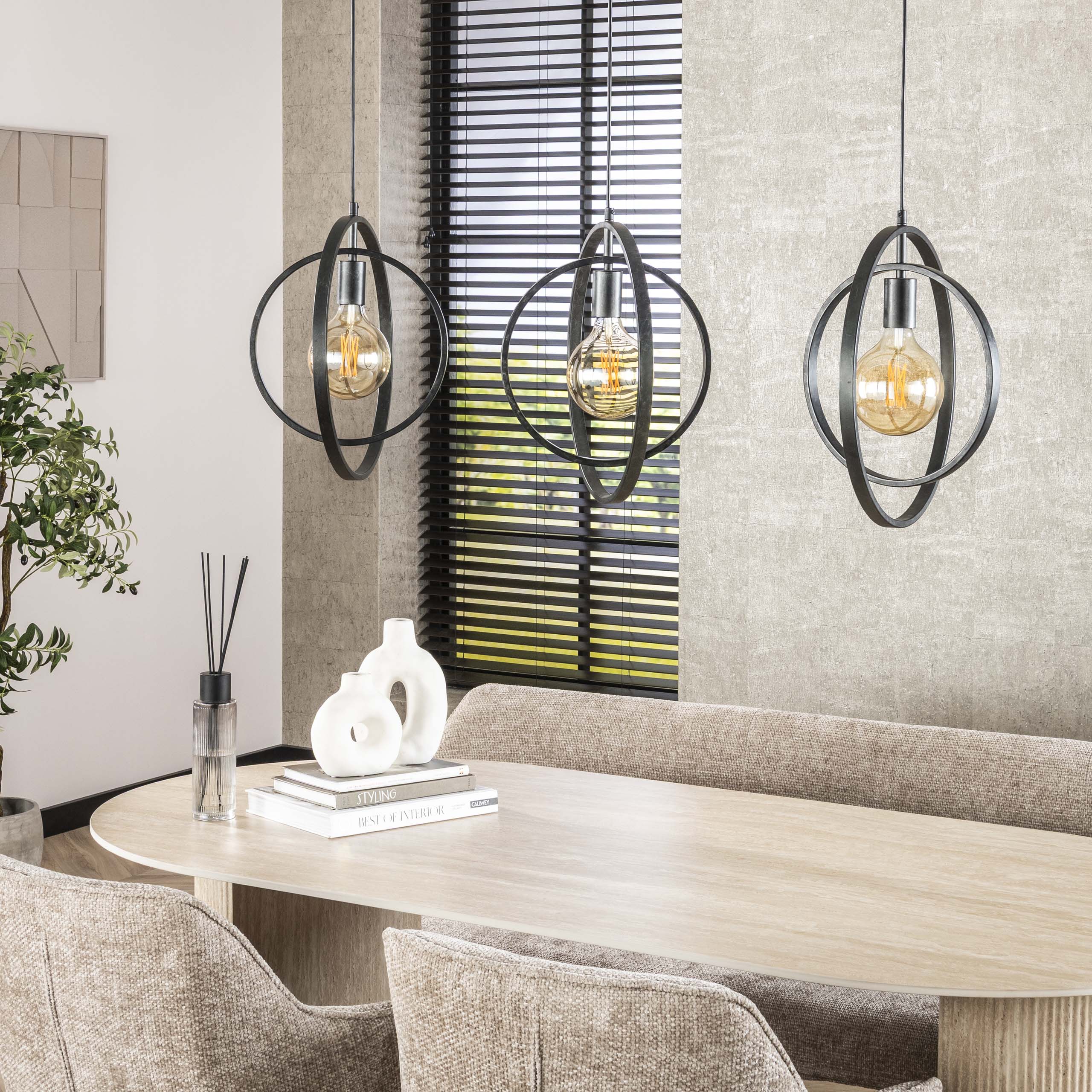 Hanglamp Turn Around 3-lichts / Charcoal - Zijlstra