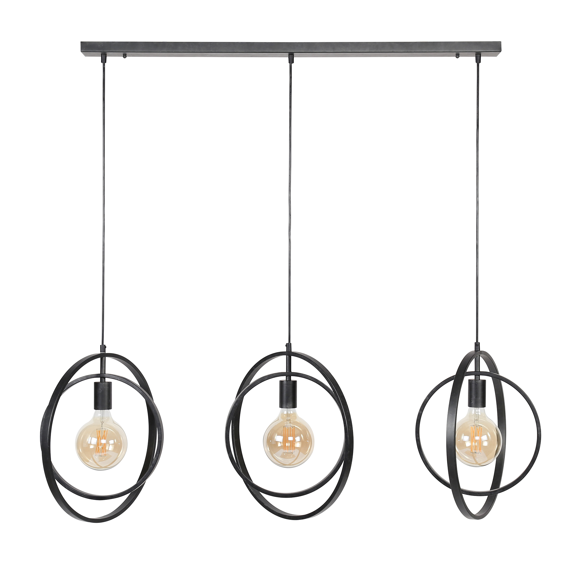 Hanglamp Turn Around 3-lichts / Charcoal - Zijlstra