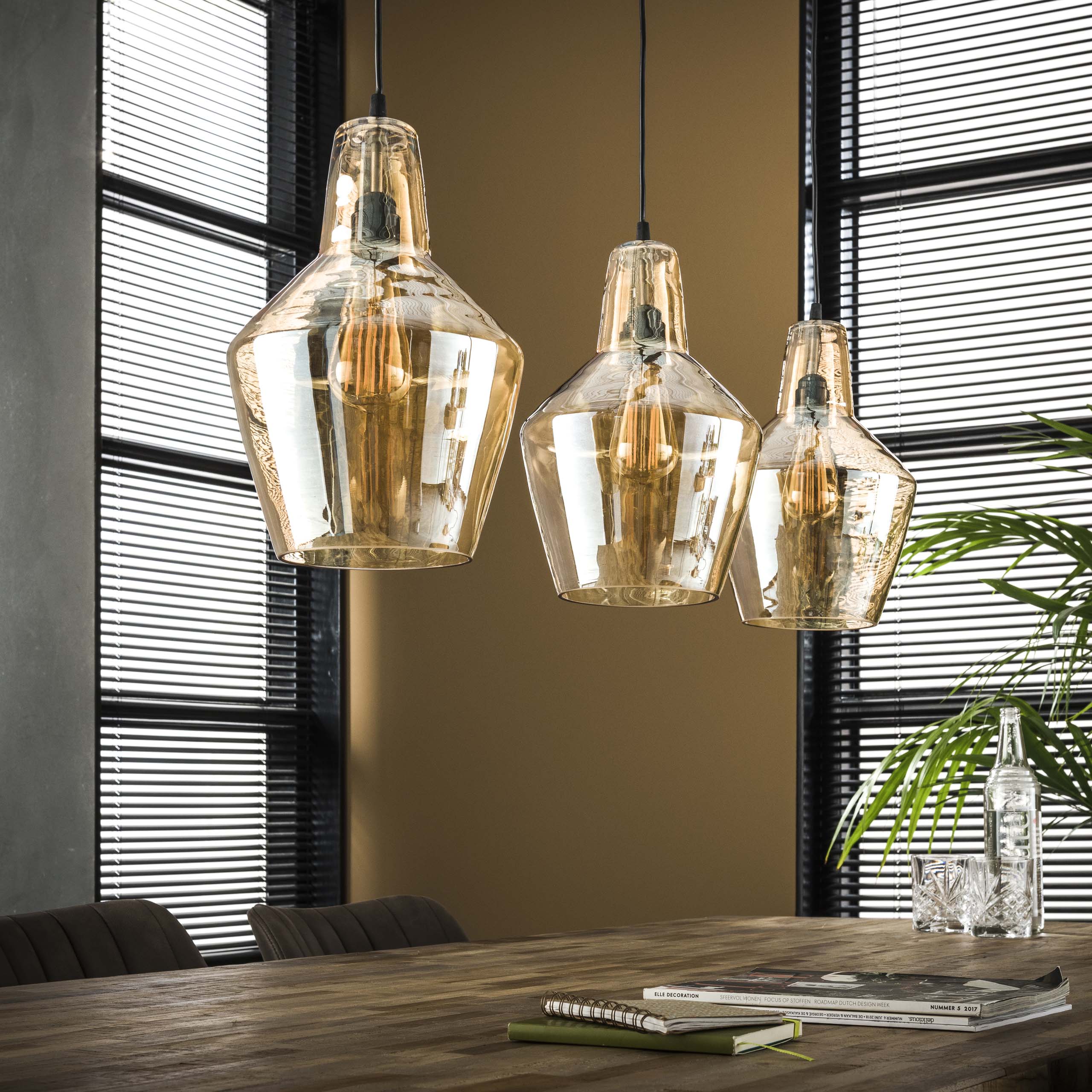 Pendelleuchte Glass Cone 3-flammig in Altsilber (Oud Silber) - Emmo Design