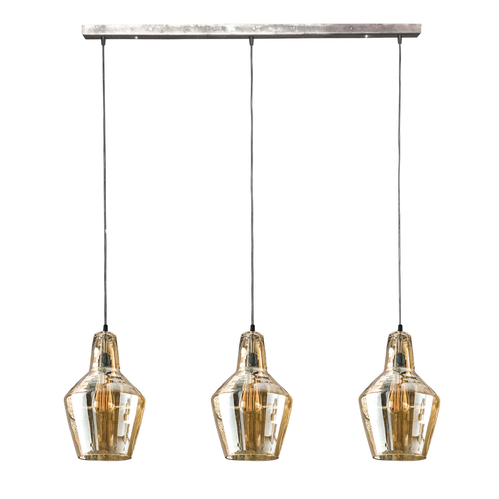 Pendelleuchte Glass Cone 3-flammig in Altsilber (Oud Silber) - Emmo Design