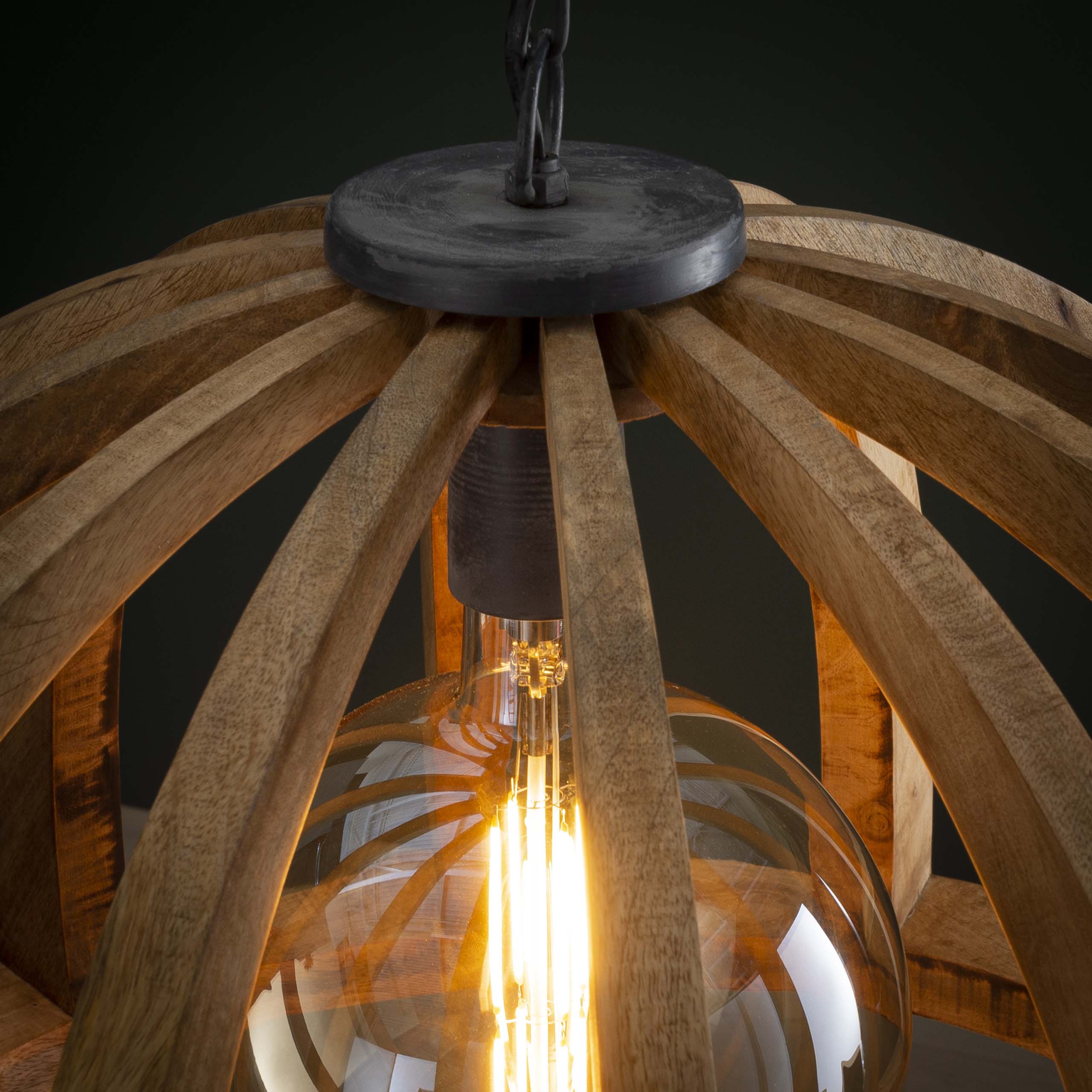 Hanglamp Orba 1-lichts Ø60cm / Massief mango - Zijlstra