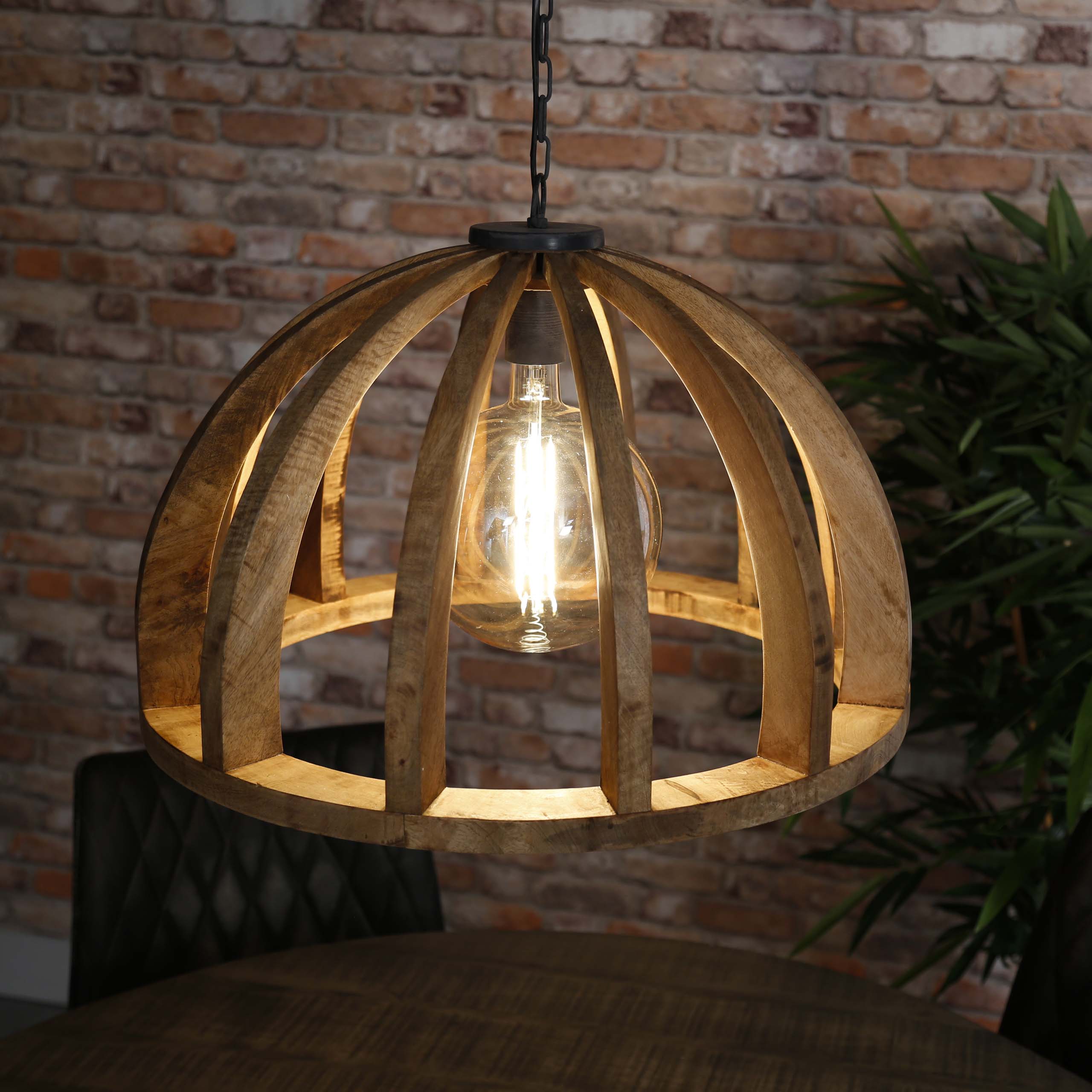 Hanglamp Orba 1-lichts Ø60cm / Massief mango - Zijlstra