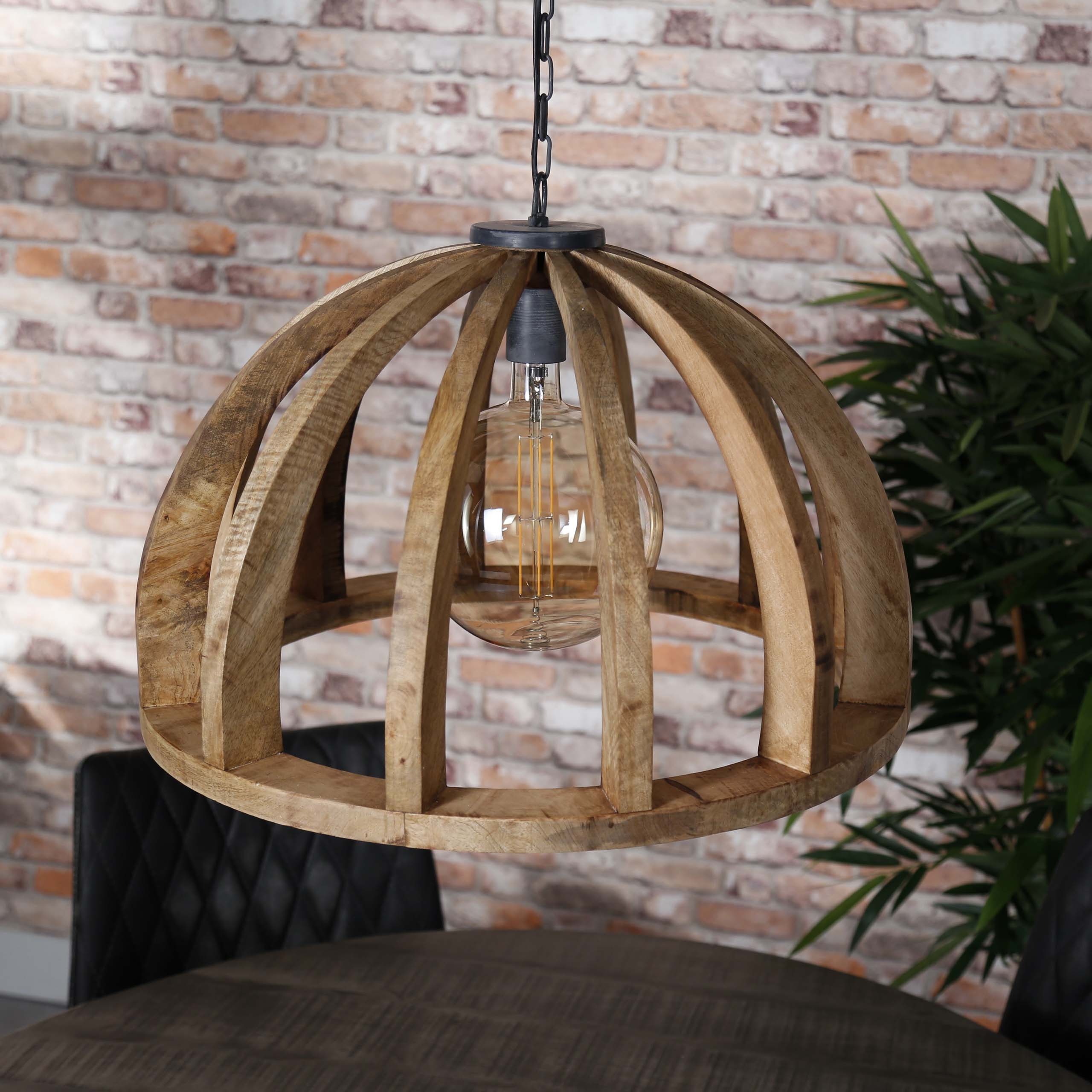 Hanglamp Orba 1-lichts Ø60cm / Massief mango - Zijlstra