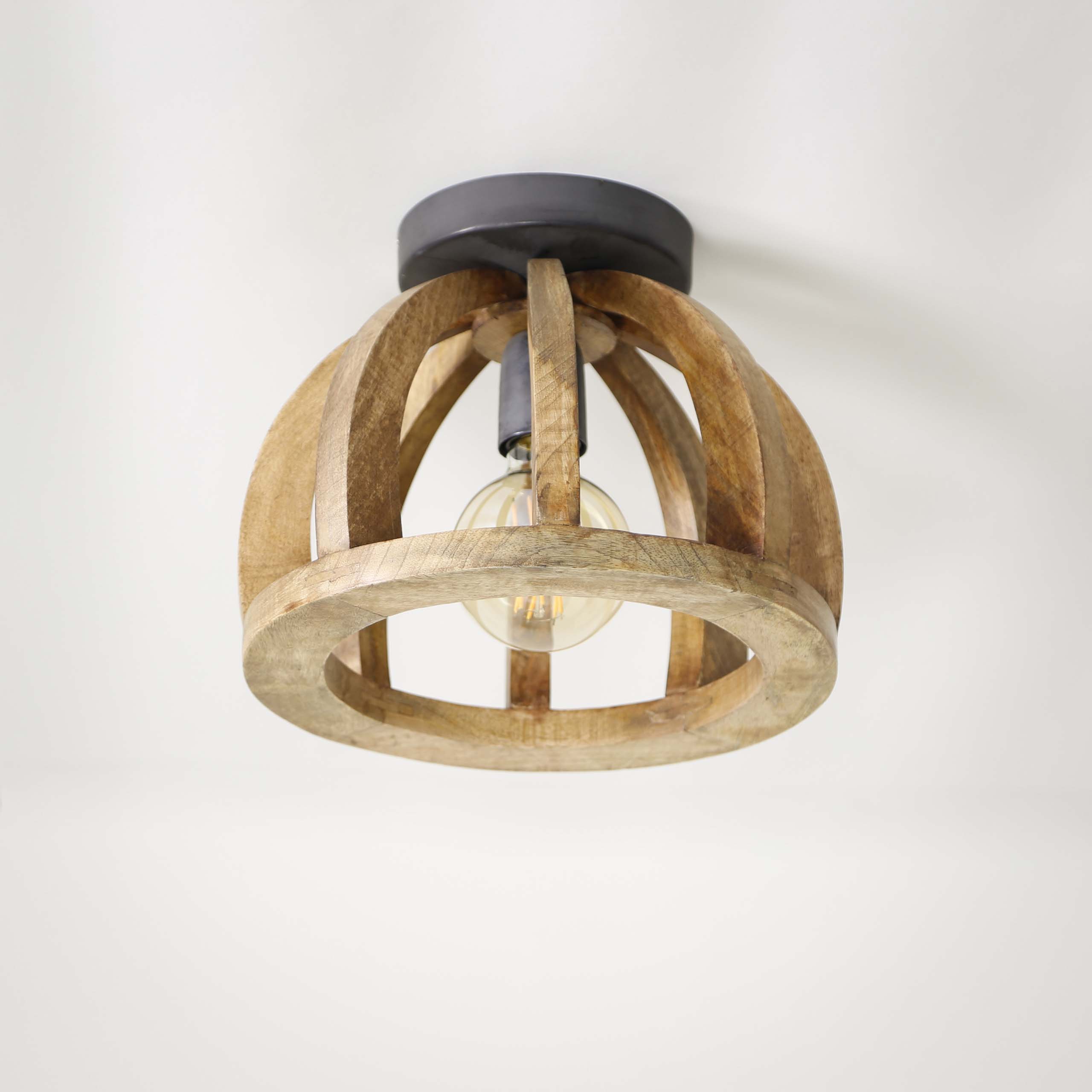 Deckenleuchte Orba 1-flammig aus massivem Mangoholz (Massiv Mango) - Emmo Design