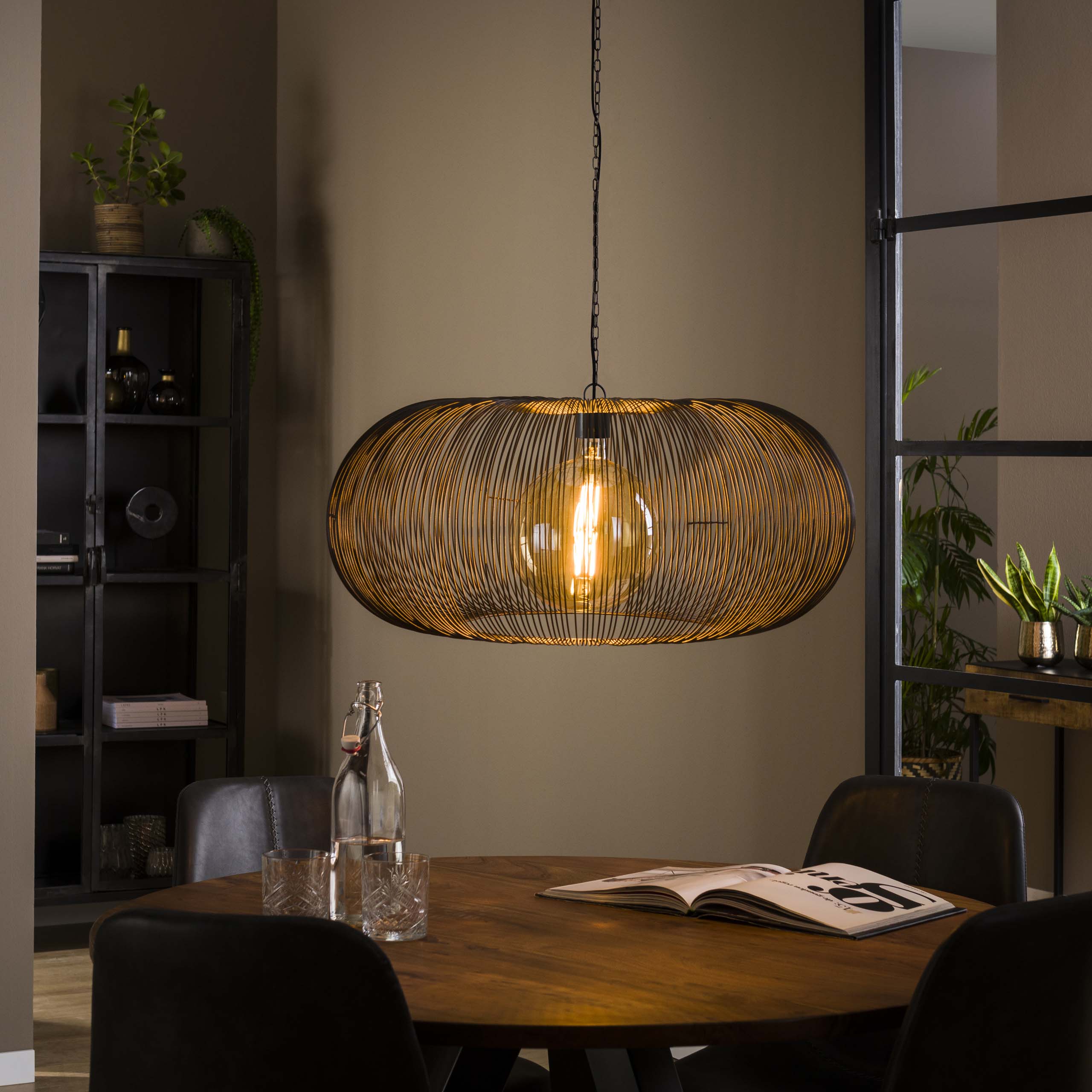 Hängeleuchte Copper Twist 1-flammig Ø70cm / Schwarz Nickel - Zijlstra