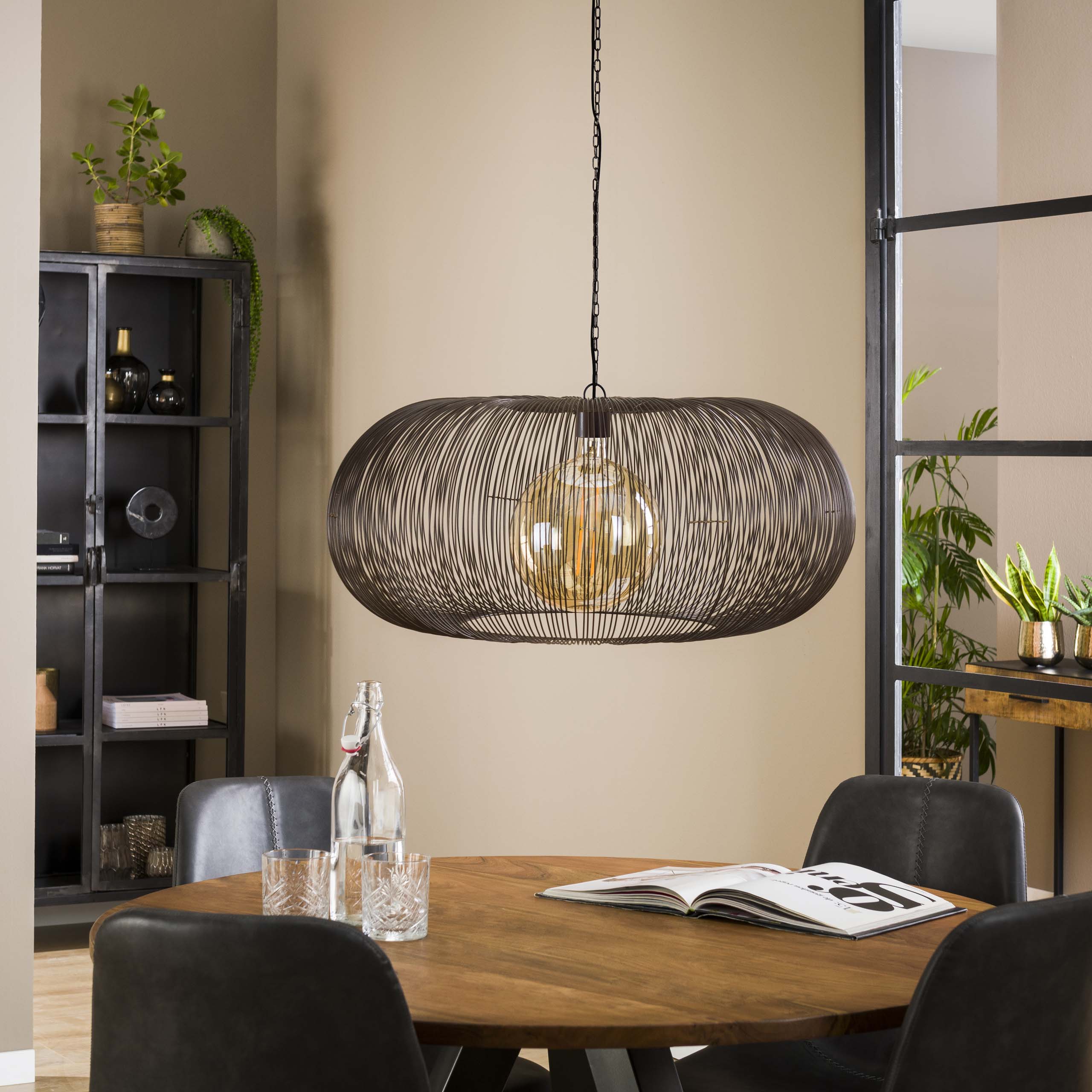 Hanglamp Copper Twist 1-lichts Ø70cm / Zwart nikkel - Zijlstra