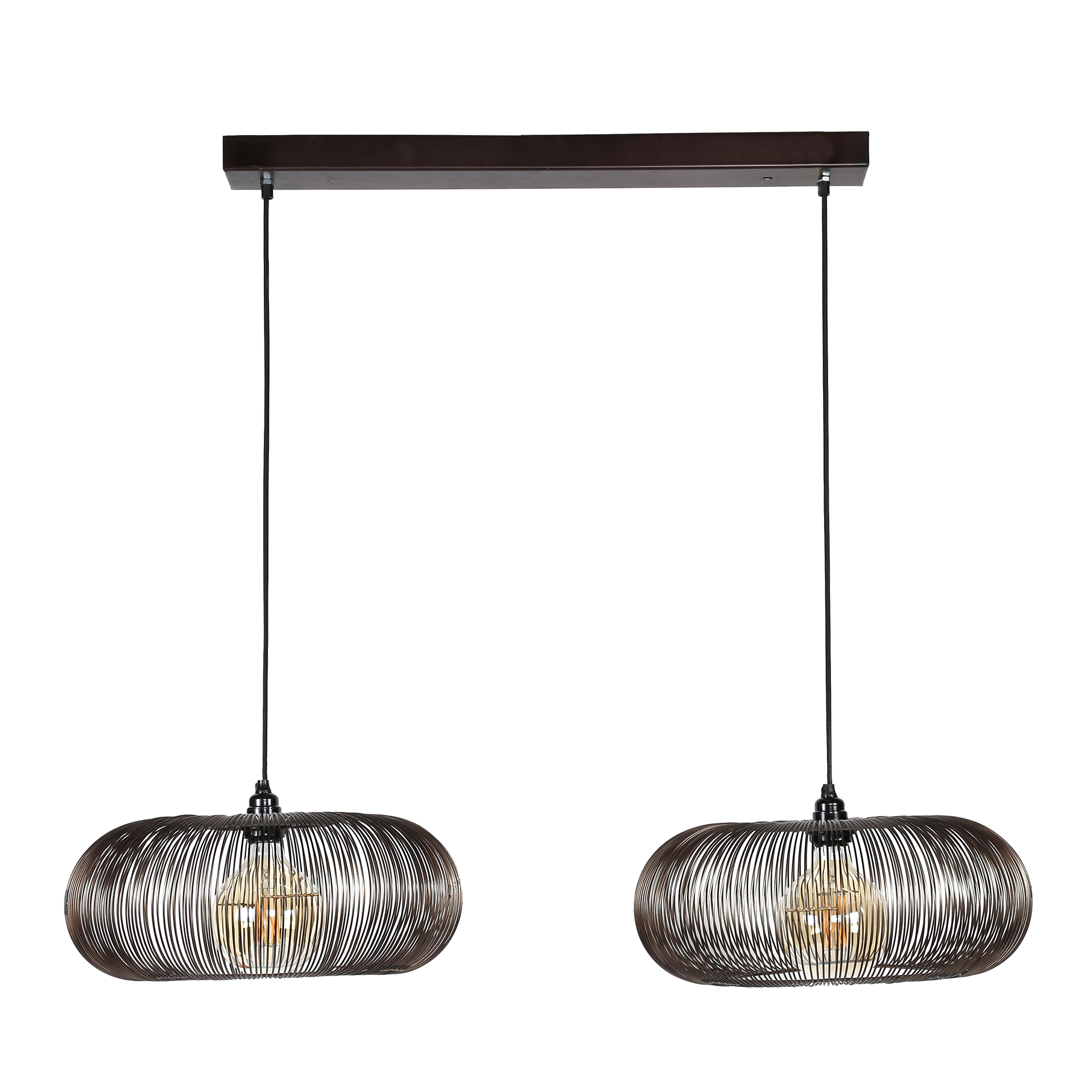 Hanglamp Copper Twist 2-lichts / Zwart nikkel - Zijlstra