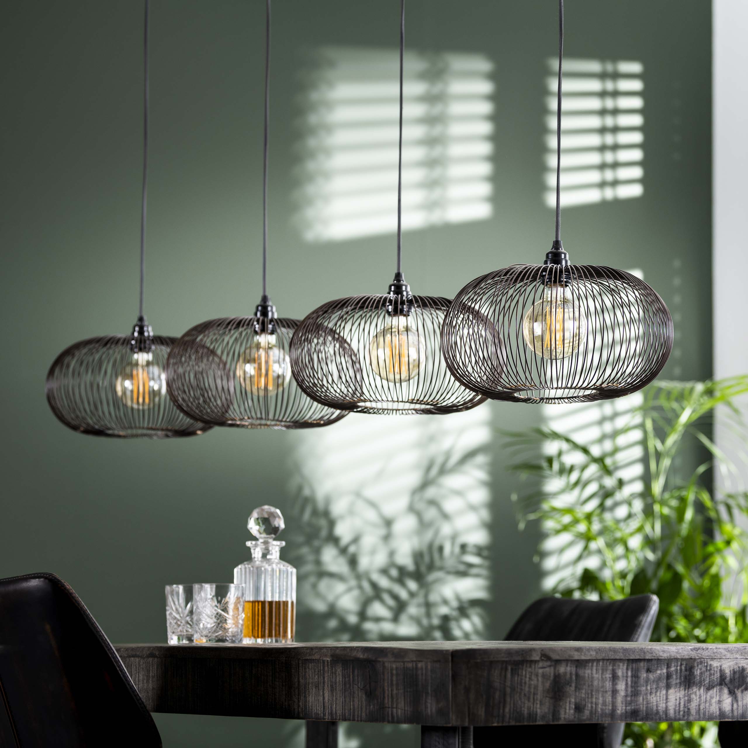Pendelleuchte Copper Twist 4-flammig in Schwarznickel (Schwarz nikkel) - Emmo Design