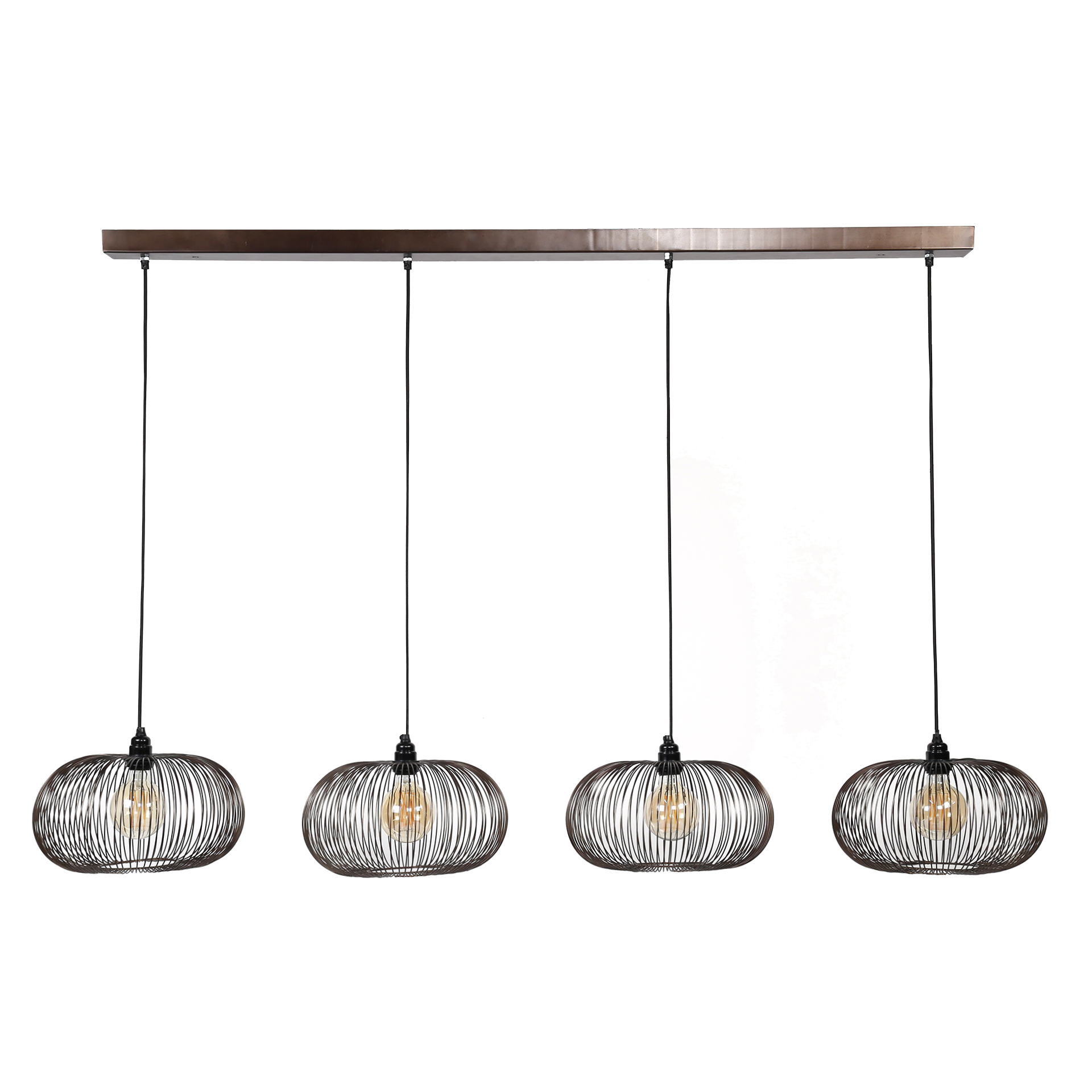 Pendelleuchte Copper Twist 4-flammig in Schwarznickel (Schwarz nikkel) - Emmo Design