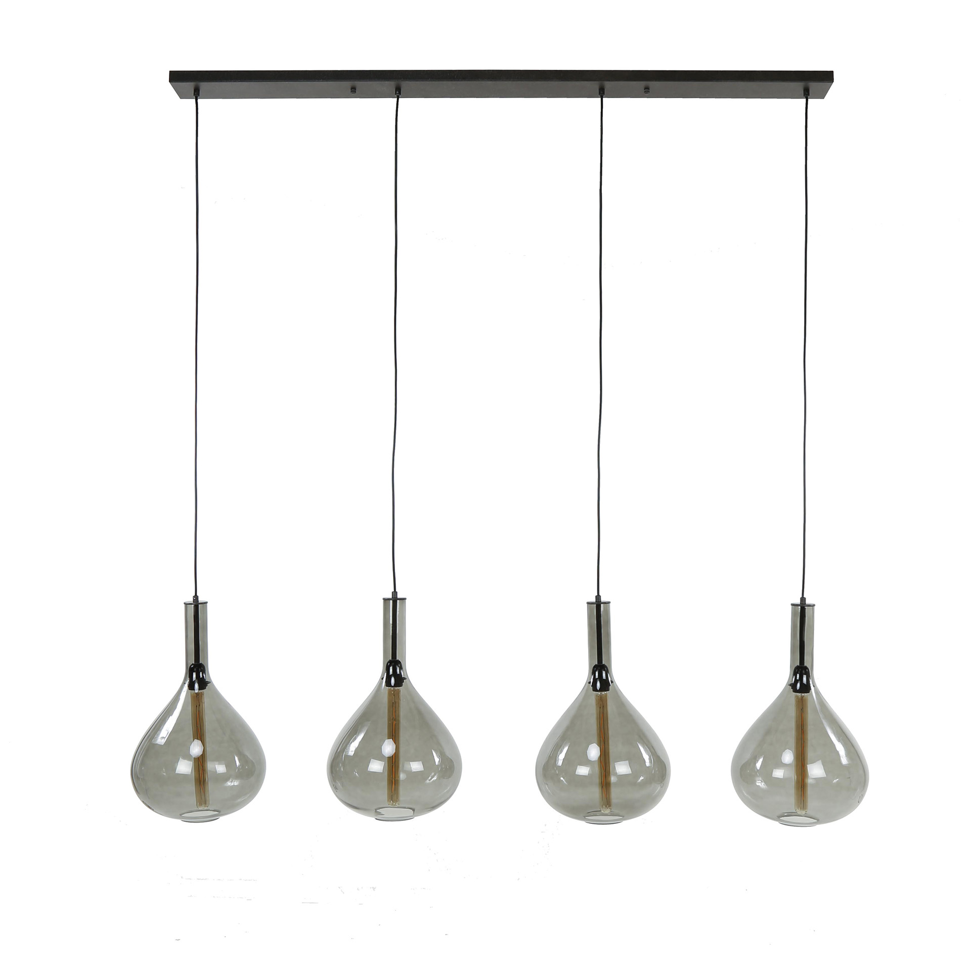 Pendelleuchte Smoke Drop 4-flammig in Artic Schwarz - Emmo Design