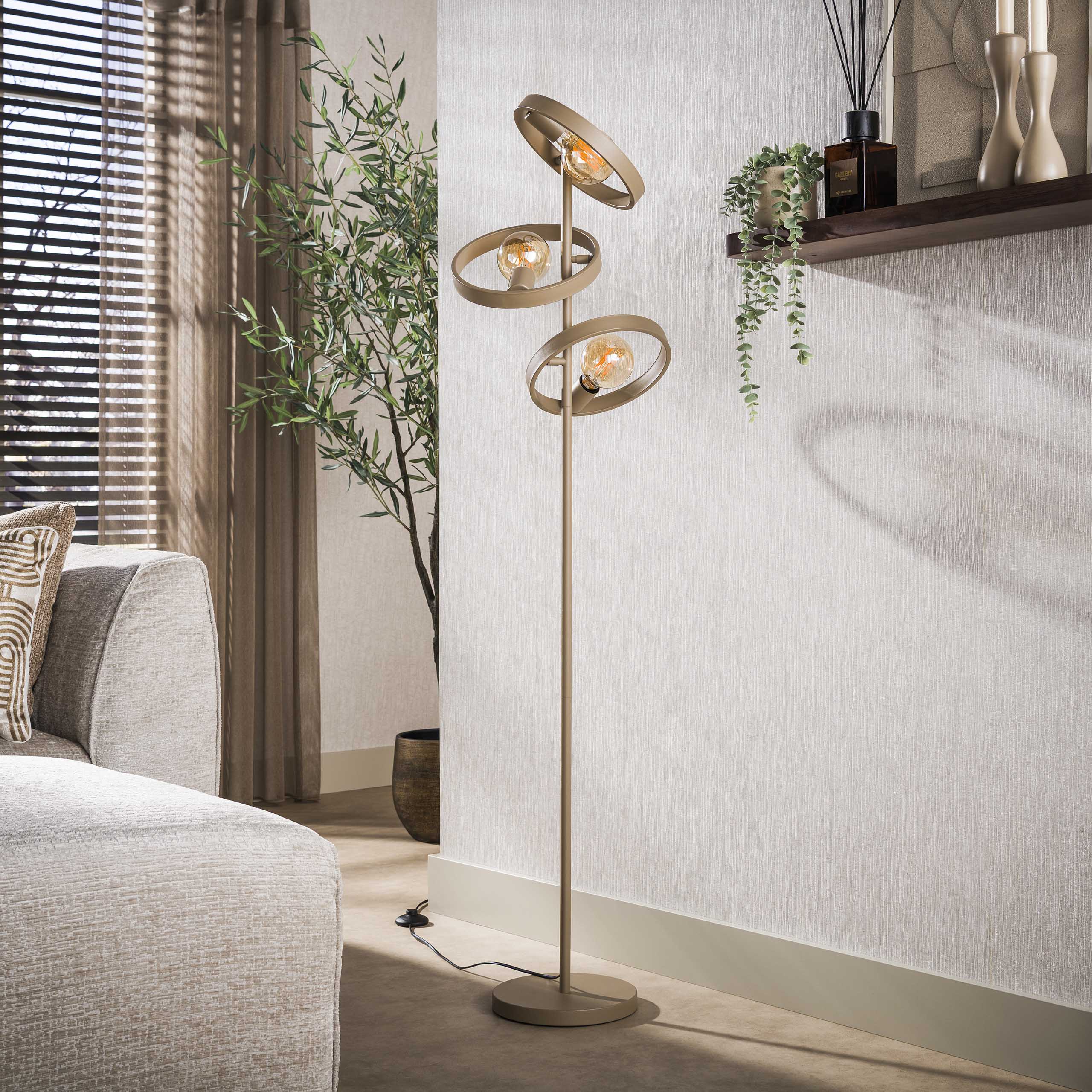 Vloerlamp Hover 3-lichts / Beige - Zijlstra