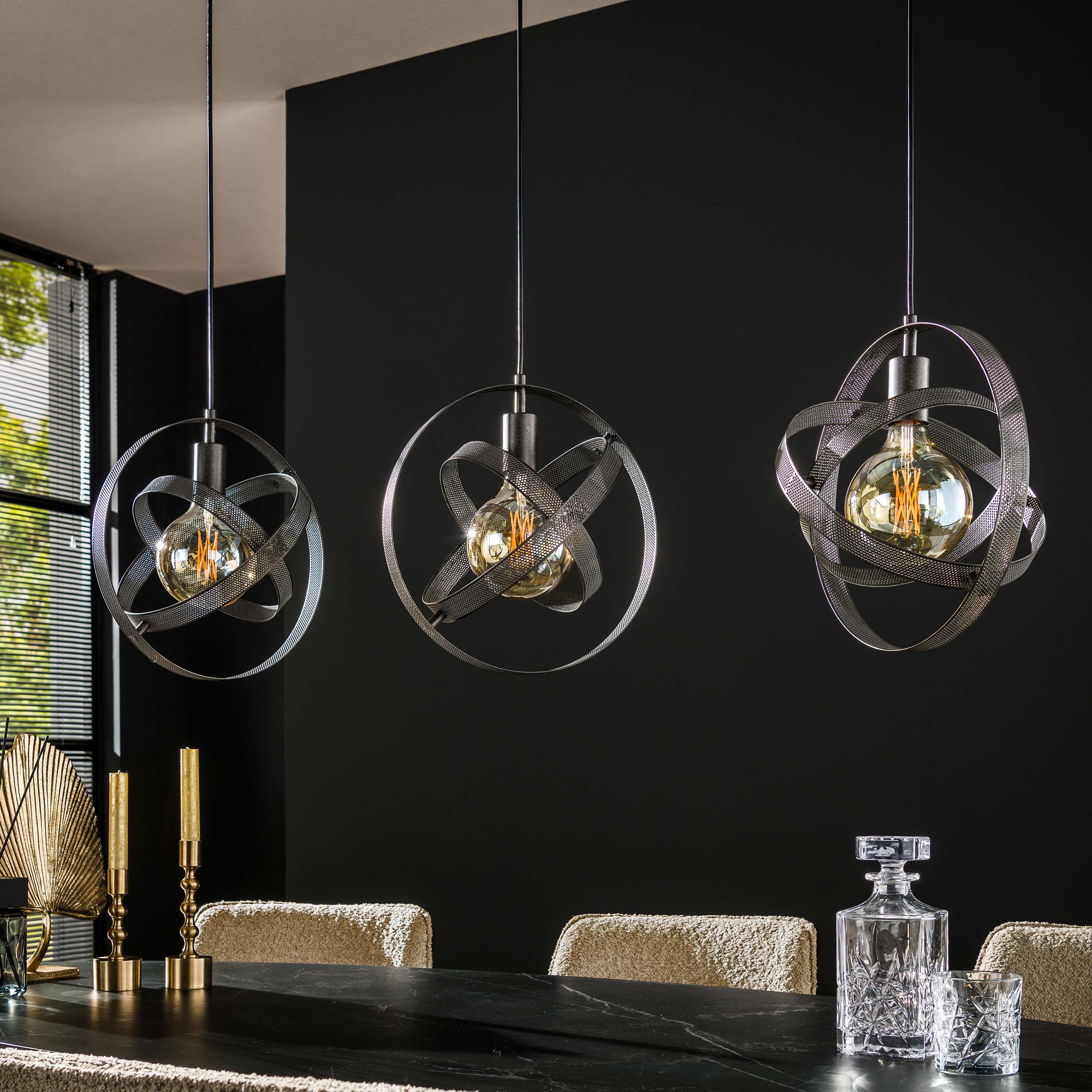 Hanglamp Cosmos 3-lichts / Artic zwart - Zijlstra