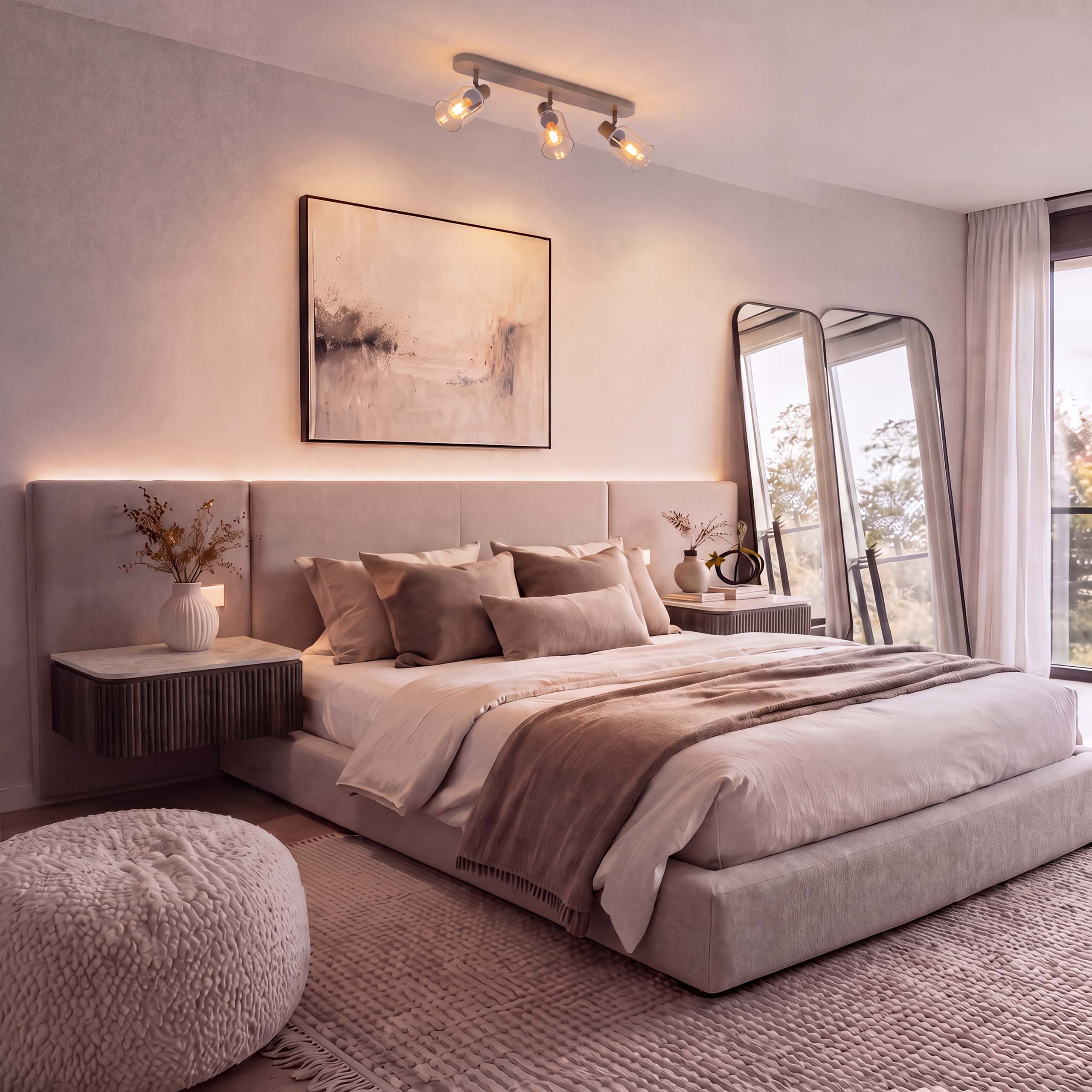 Plafondlamp Sepiora 3-lichts / Beige - Zijlstra