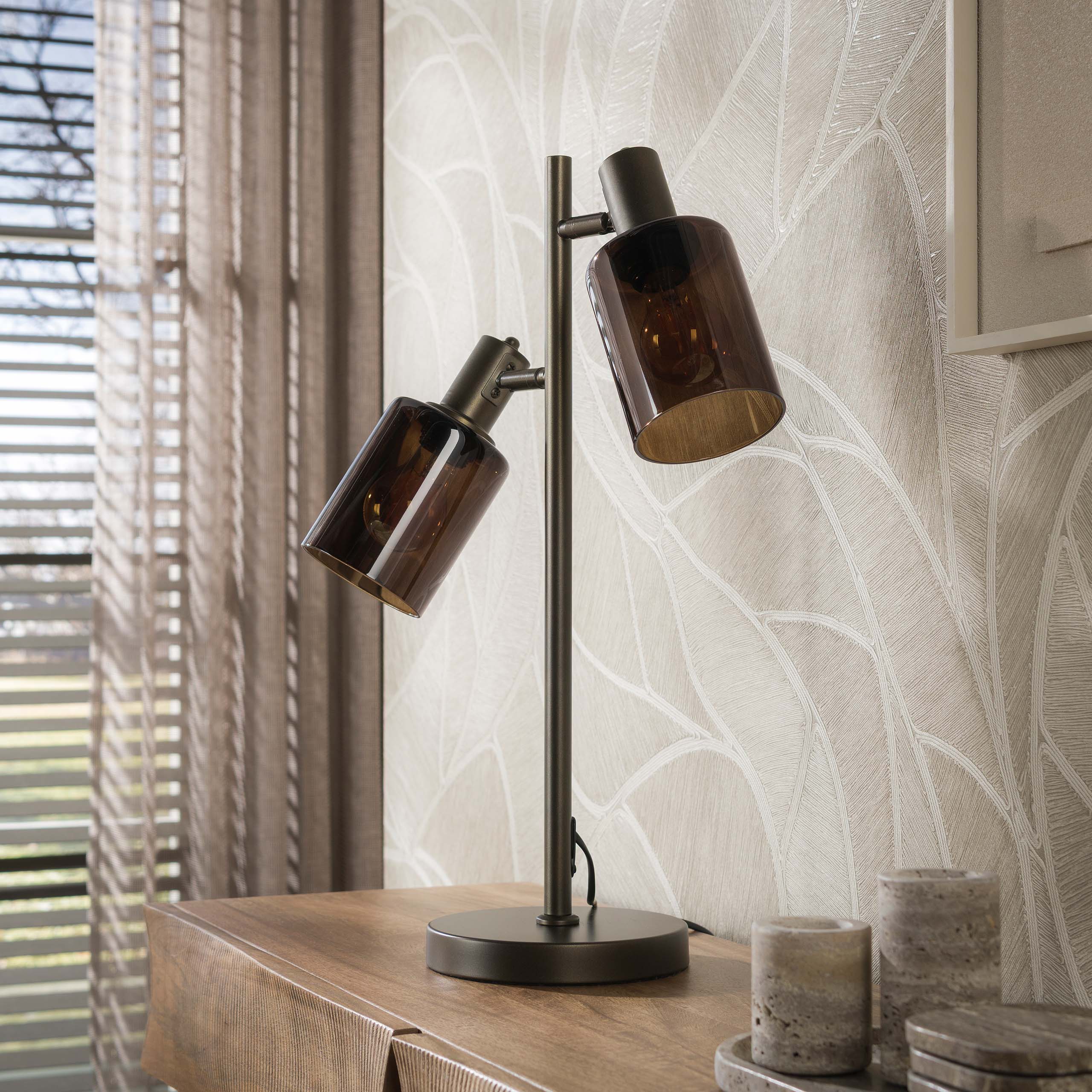 Tischleuchte Sepiora 2-flammig in Sienna Braun - Emmo Design